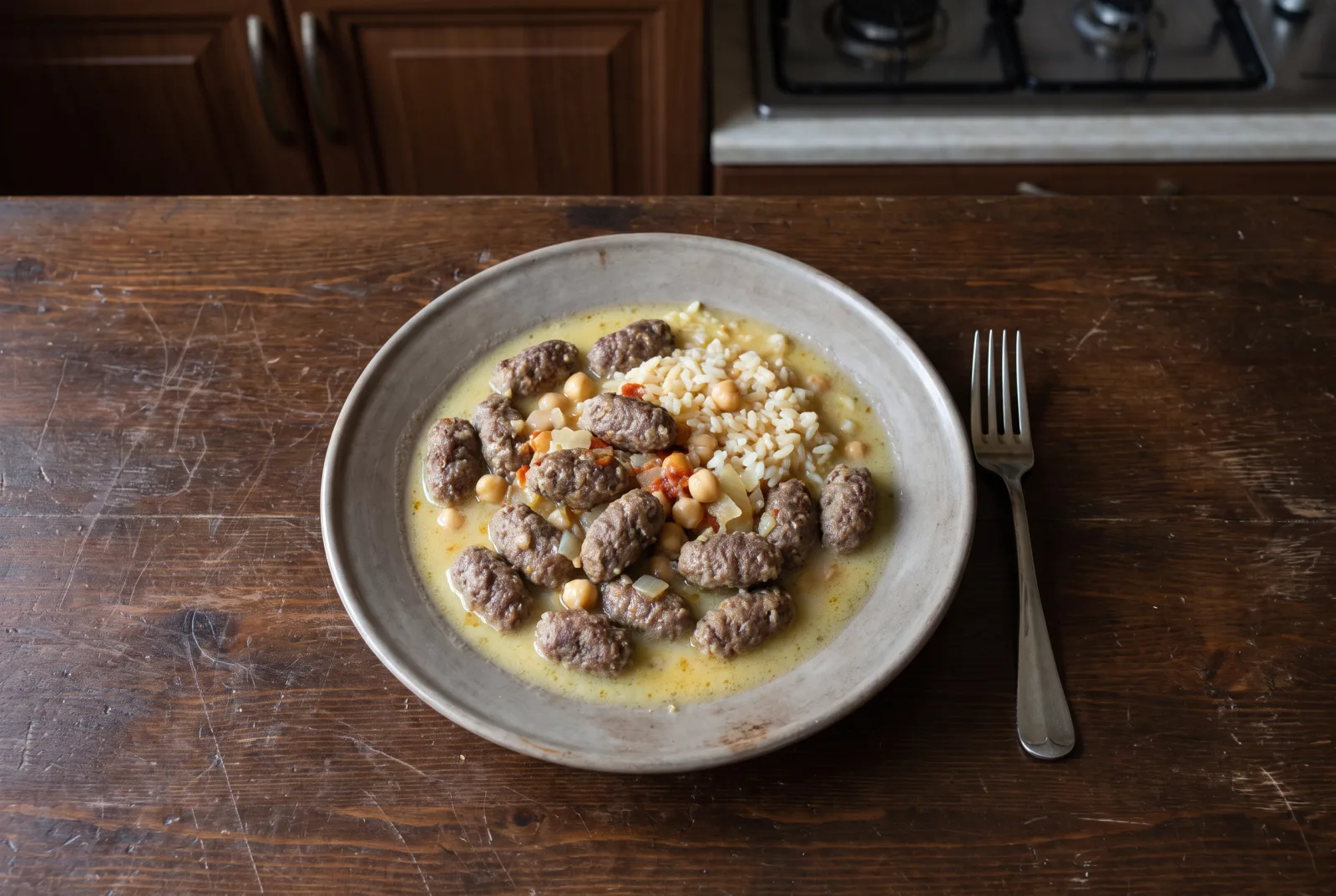 Terbiyeli Sulu Köfte (Turkish Meatball Stew with Chickpeas and Lemon-Egg Sauce)