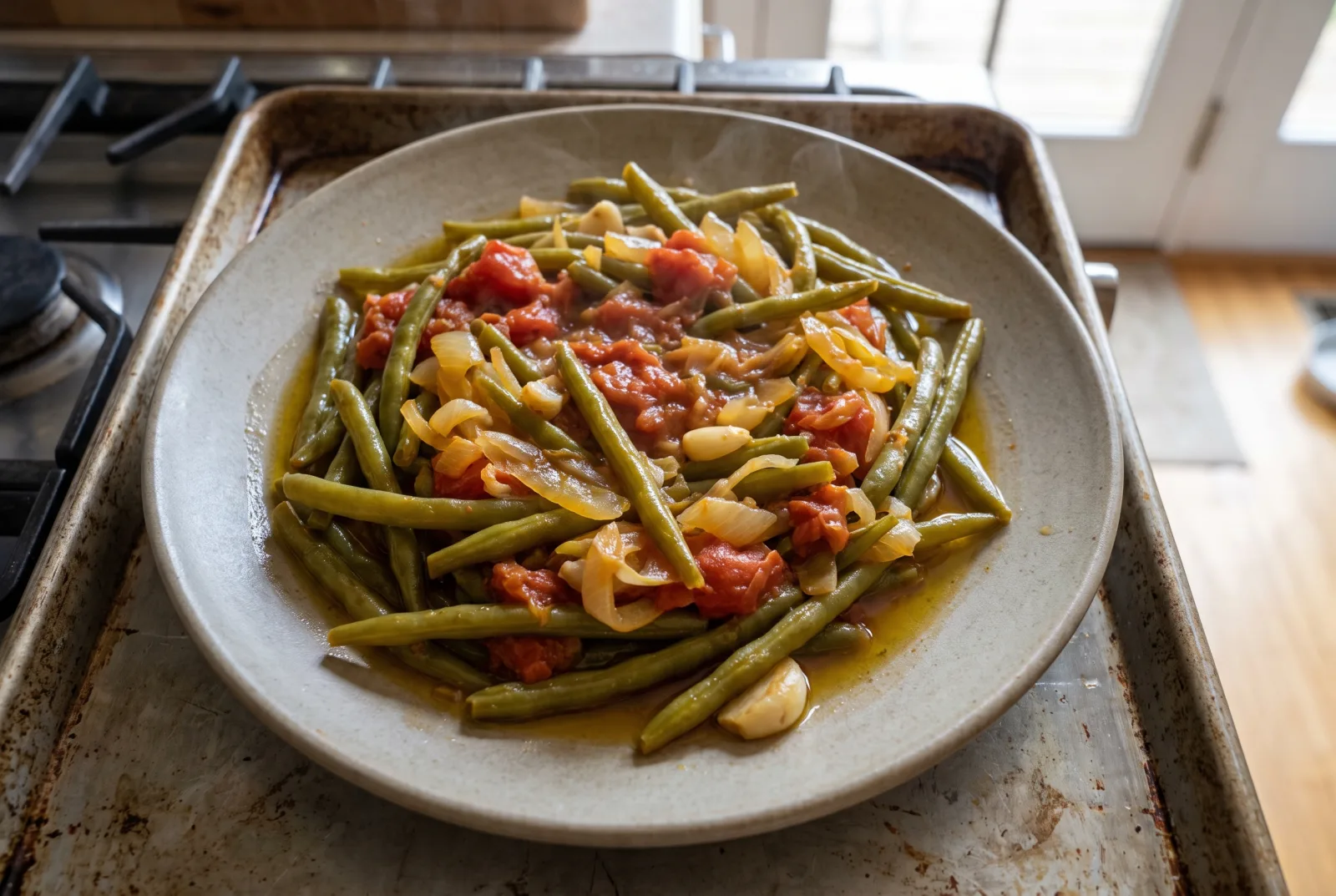 Turkish Olive Oil Green Beans with Tomatoes