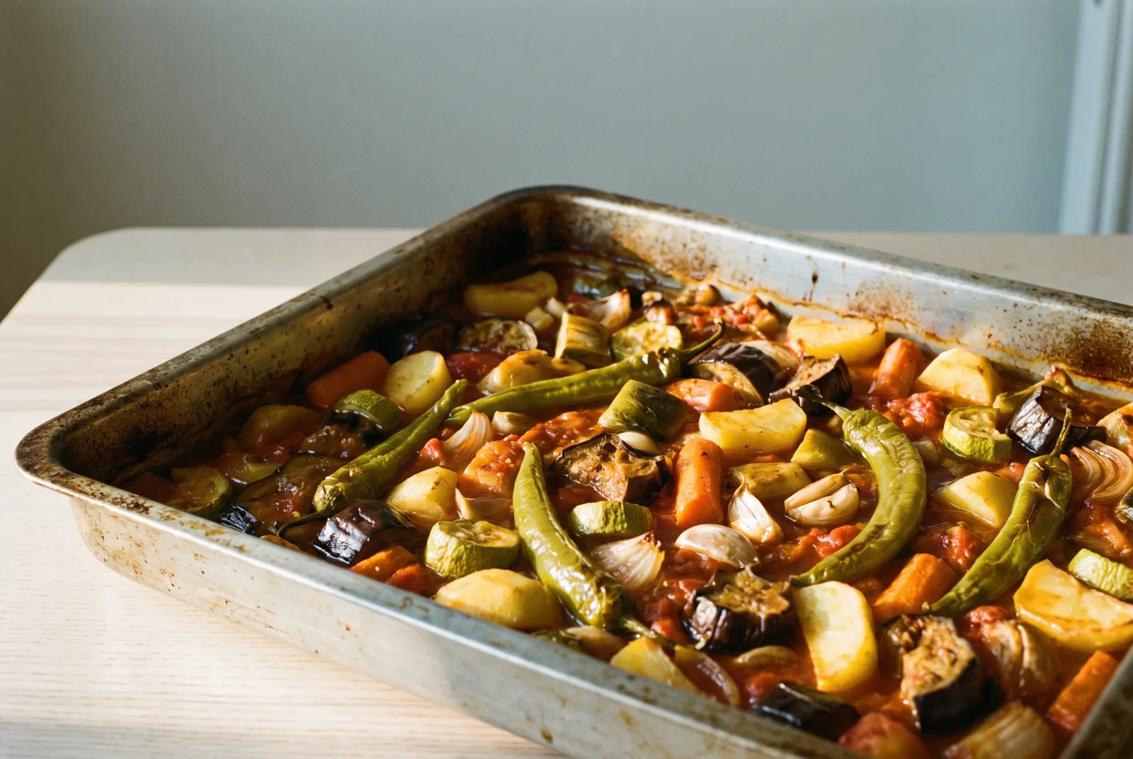 Turkish Oven-Baked Mixed Vegetables with Olive Oil