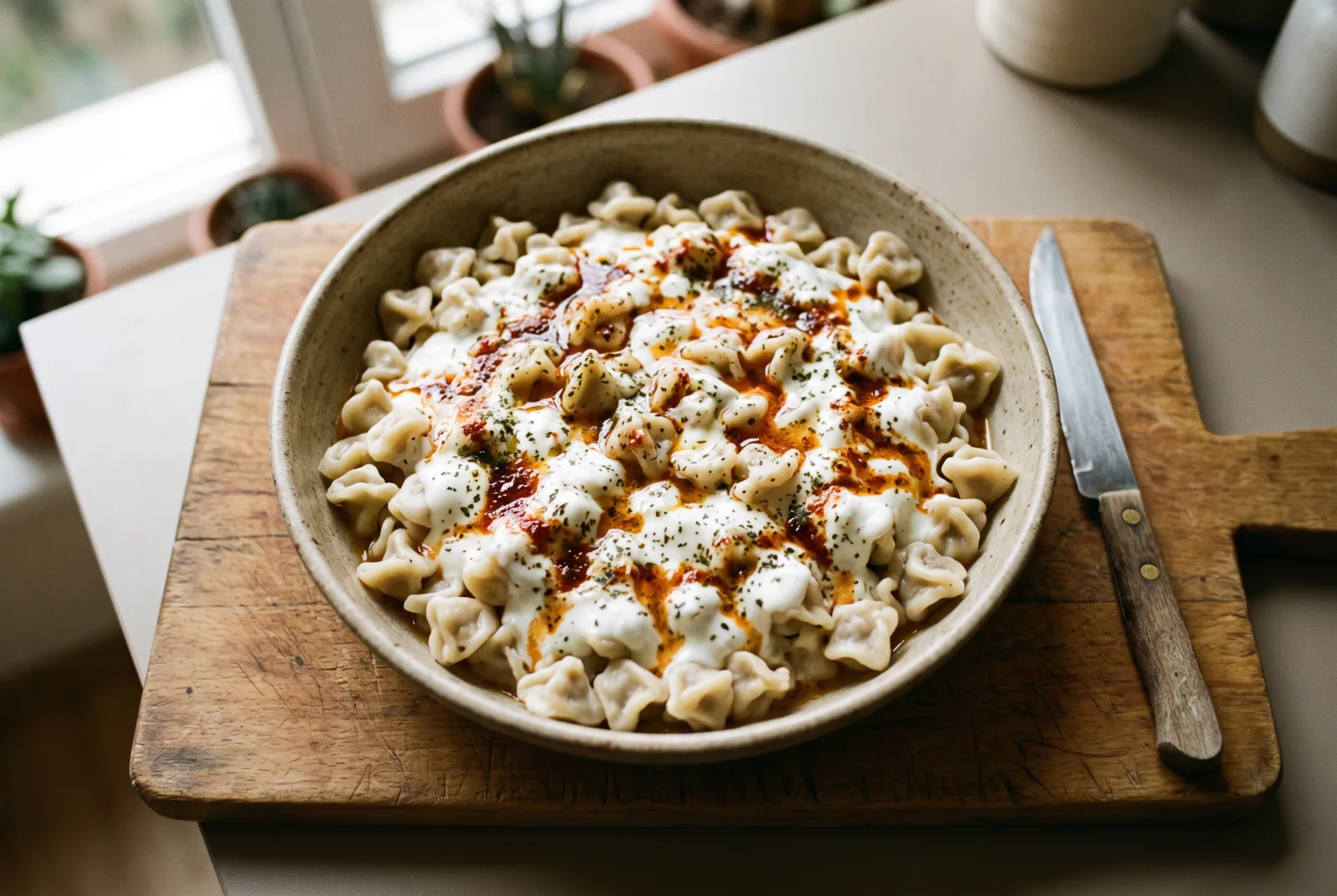 Kayseri Mantısı (Turkish Mini Dumplings with Ground Meat)