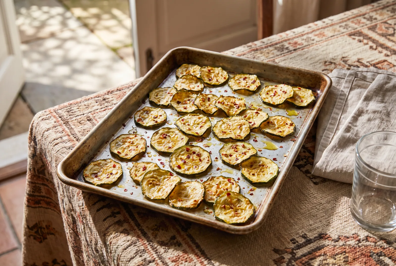 Crispy Seasoned Baked Zucchini Chips