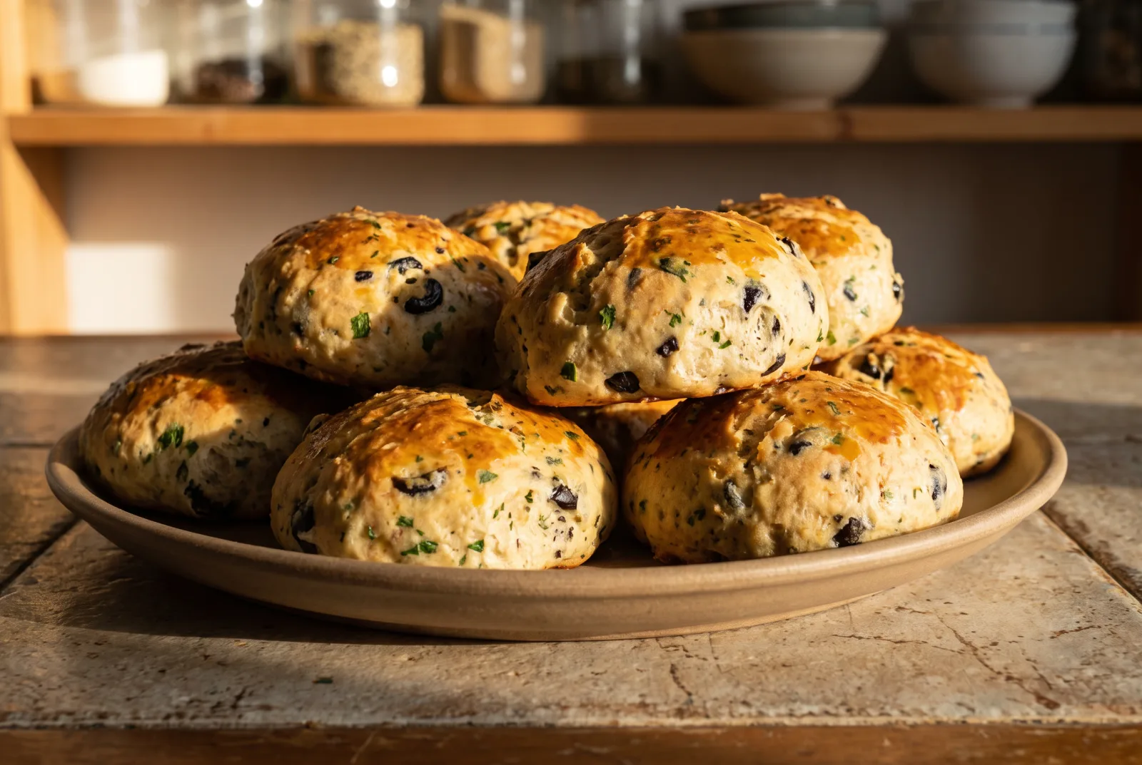 Zeytinli Poğaça (Soft Turkish Olive Rolls) | Baked Savory Buns
