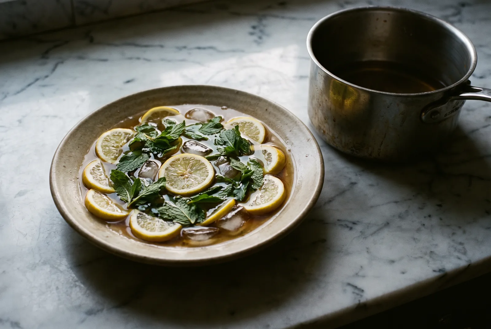 Mint and Lemon Iced Tea | Homemade Cold Tea