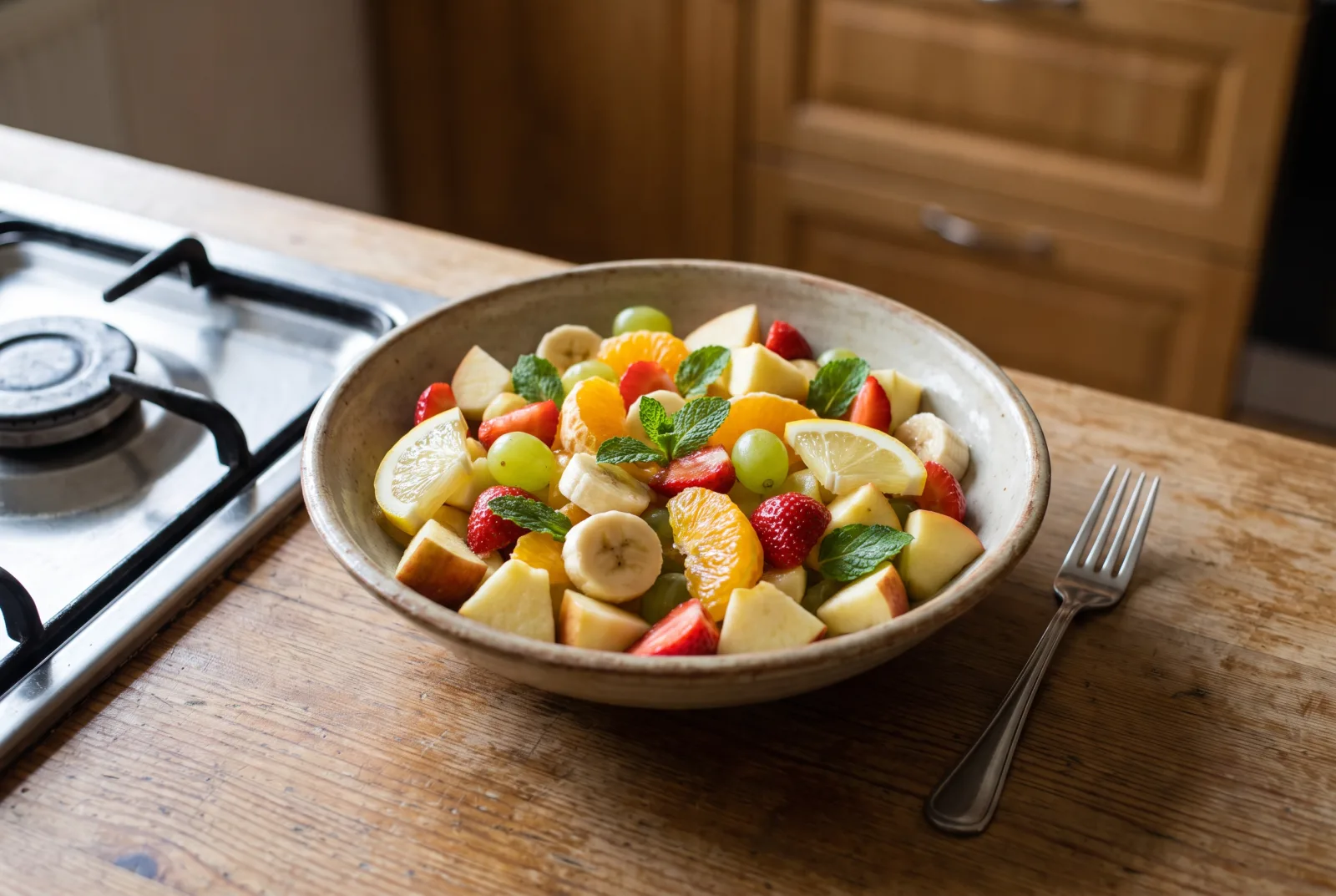 Mixed Fruit Salad with Honey and Mint