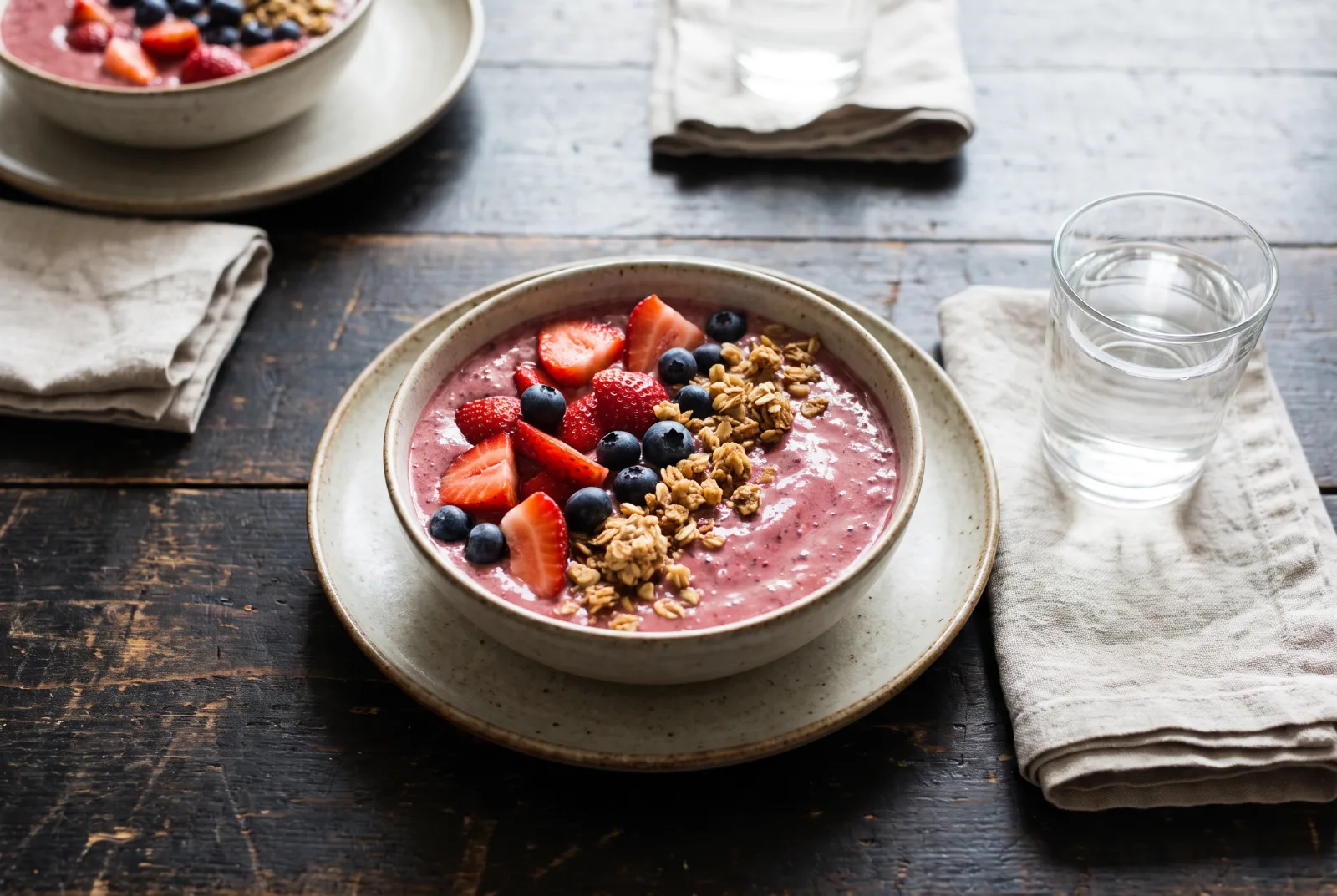 Fruit Smoothie Bowl | Banana-Strawberry Breakfast Bowl