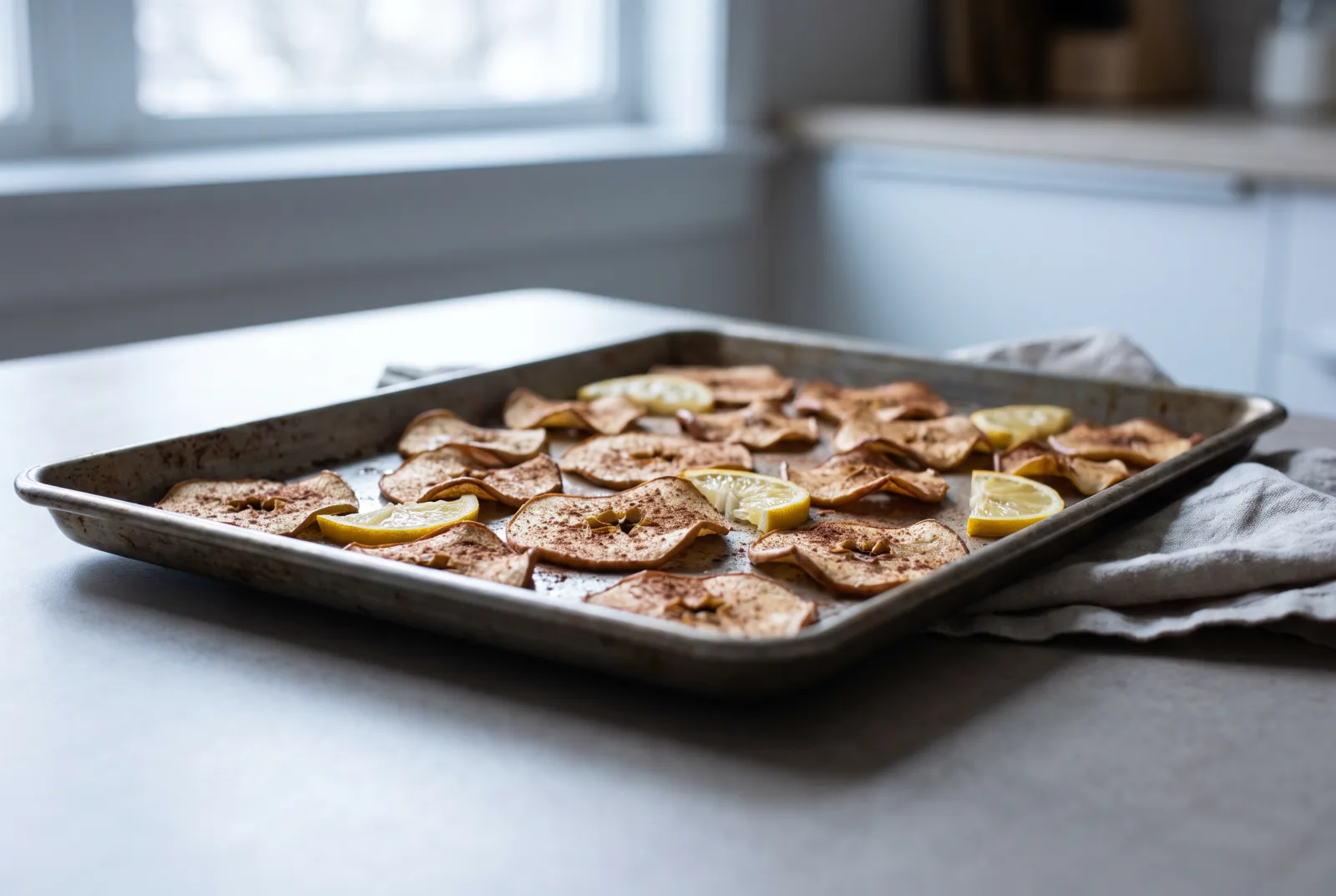 Oven-Baked Apple Chips — Cinnamon and No Added Sugar
