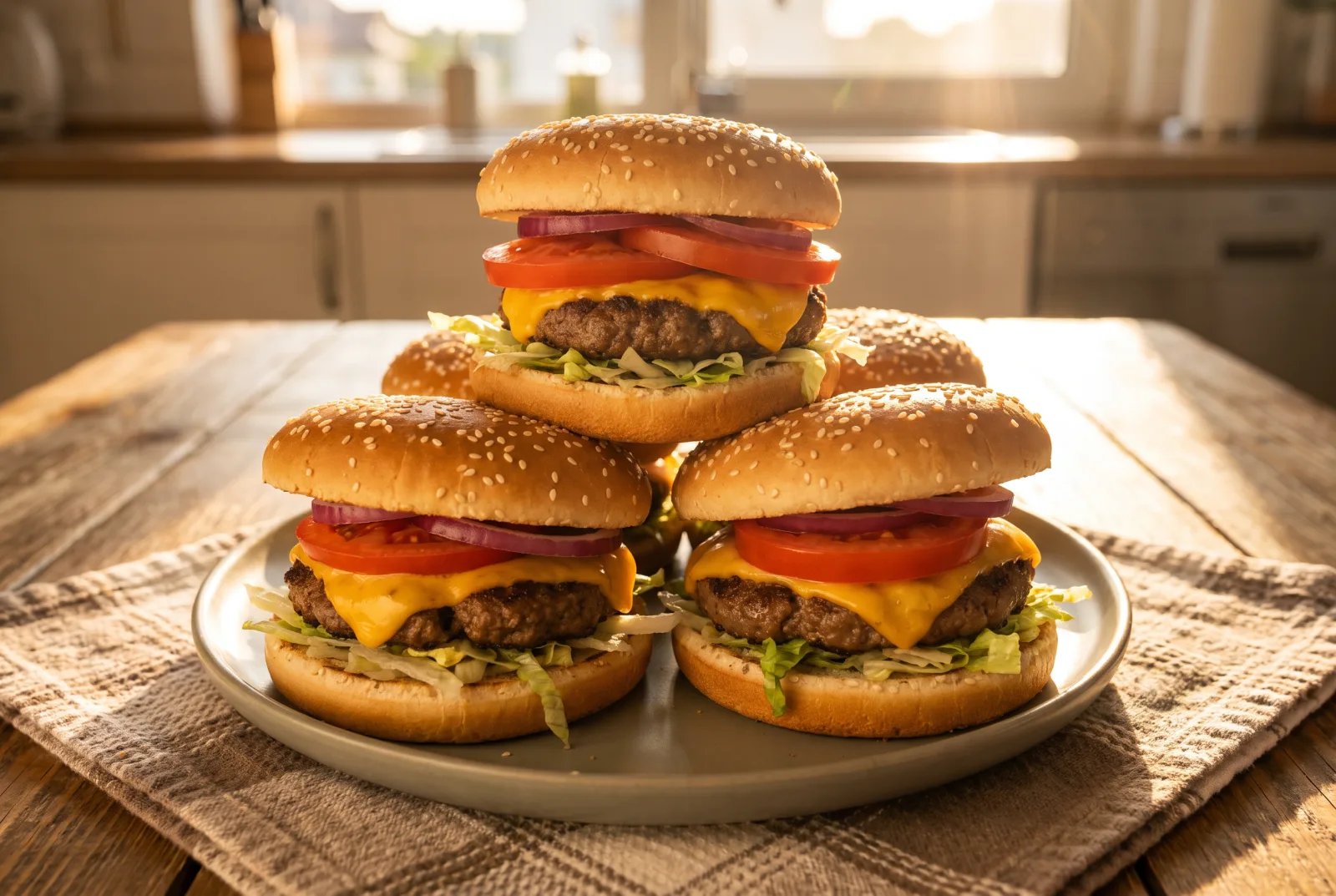 Classic Homemade Burger | Beef Burger with Cheddar