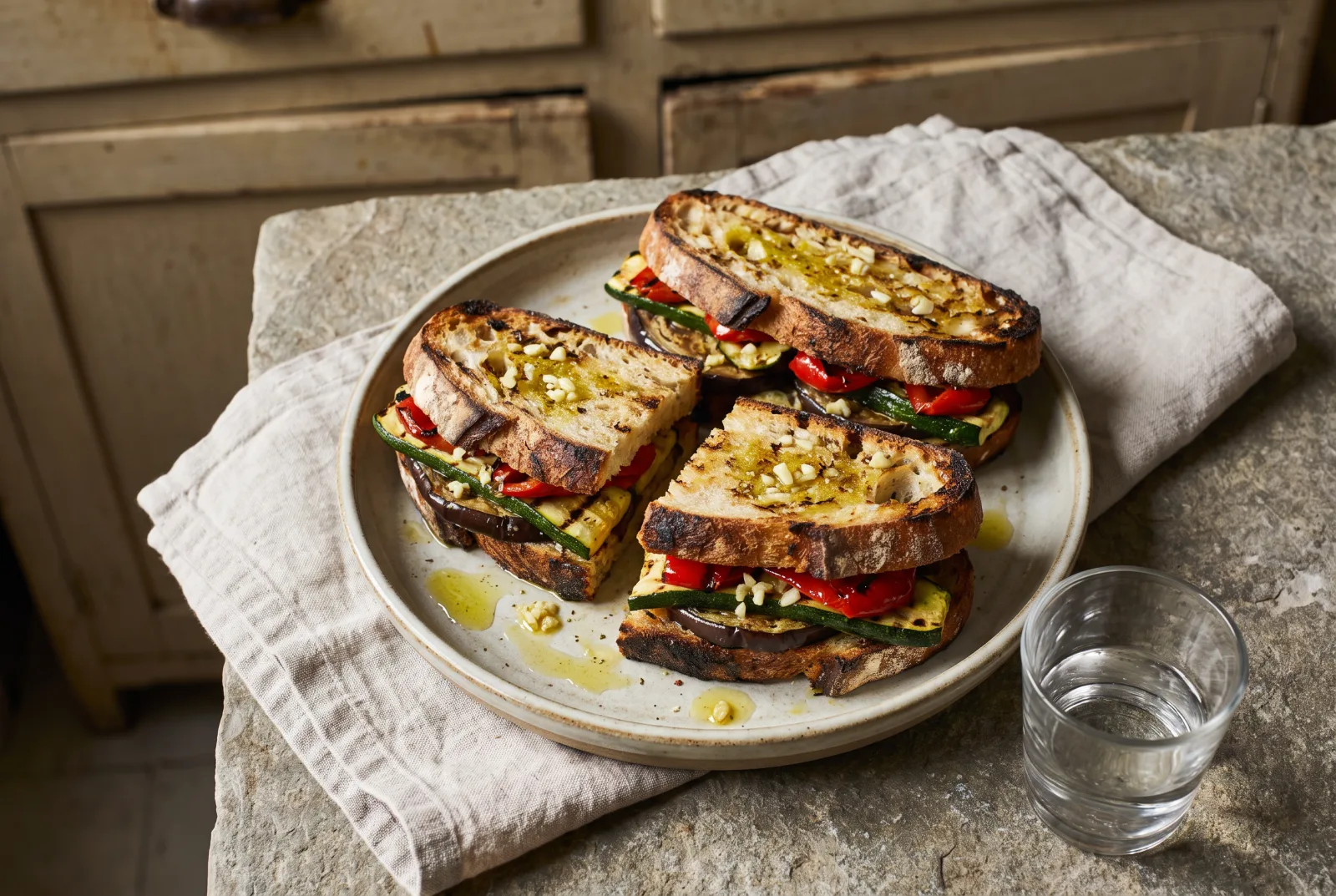 Grilled Vegetable Sandwich | Olive Oil-Roasted Vegetables