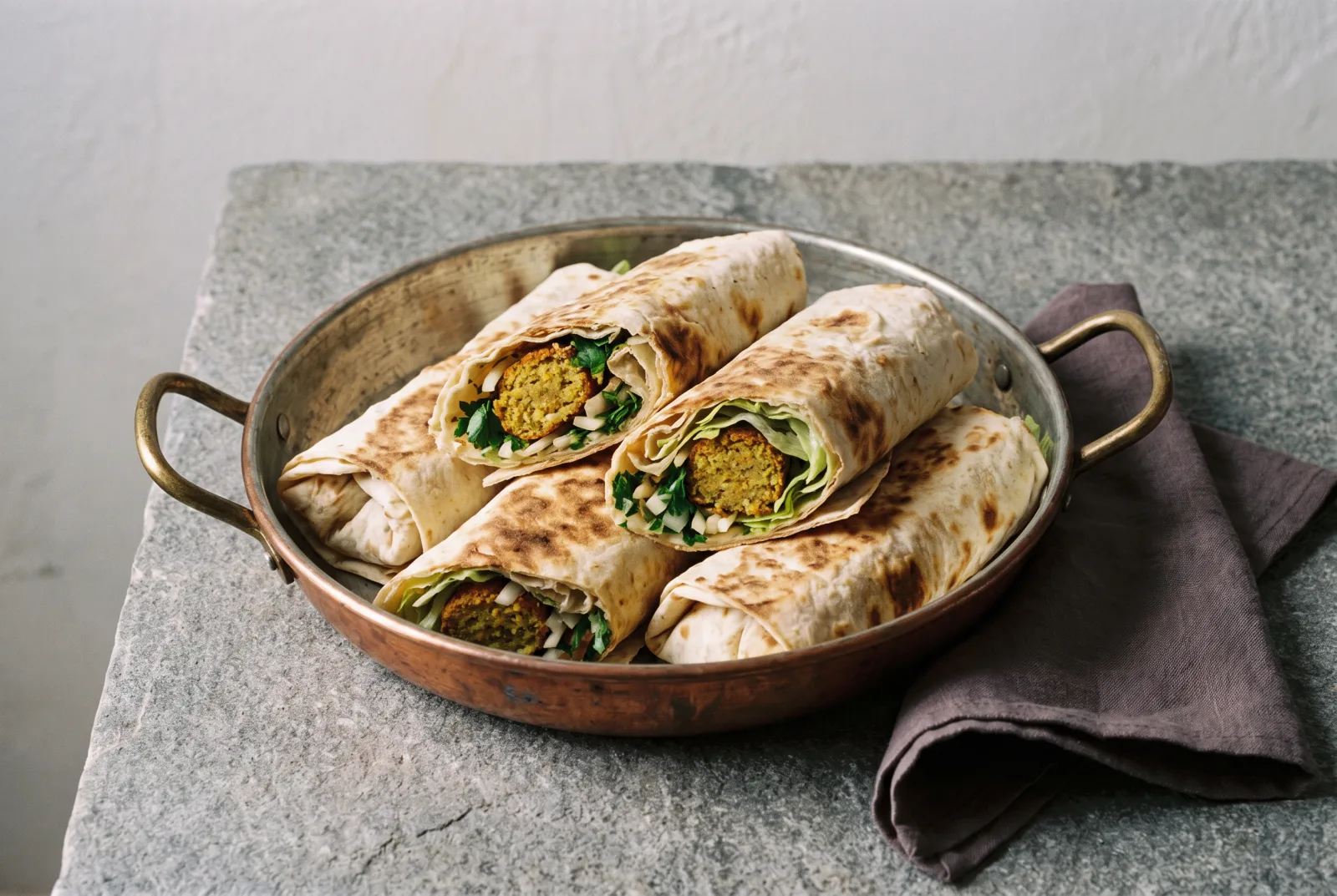 Vegan Falafel Wrap with Tahini Sauce