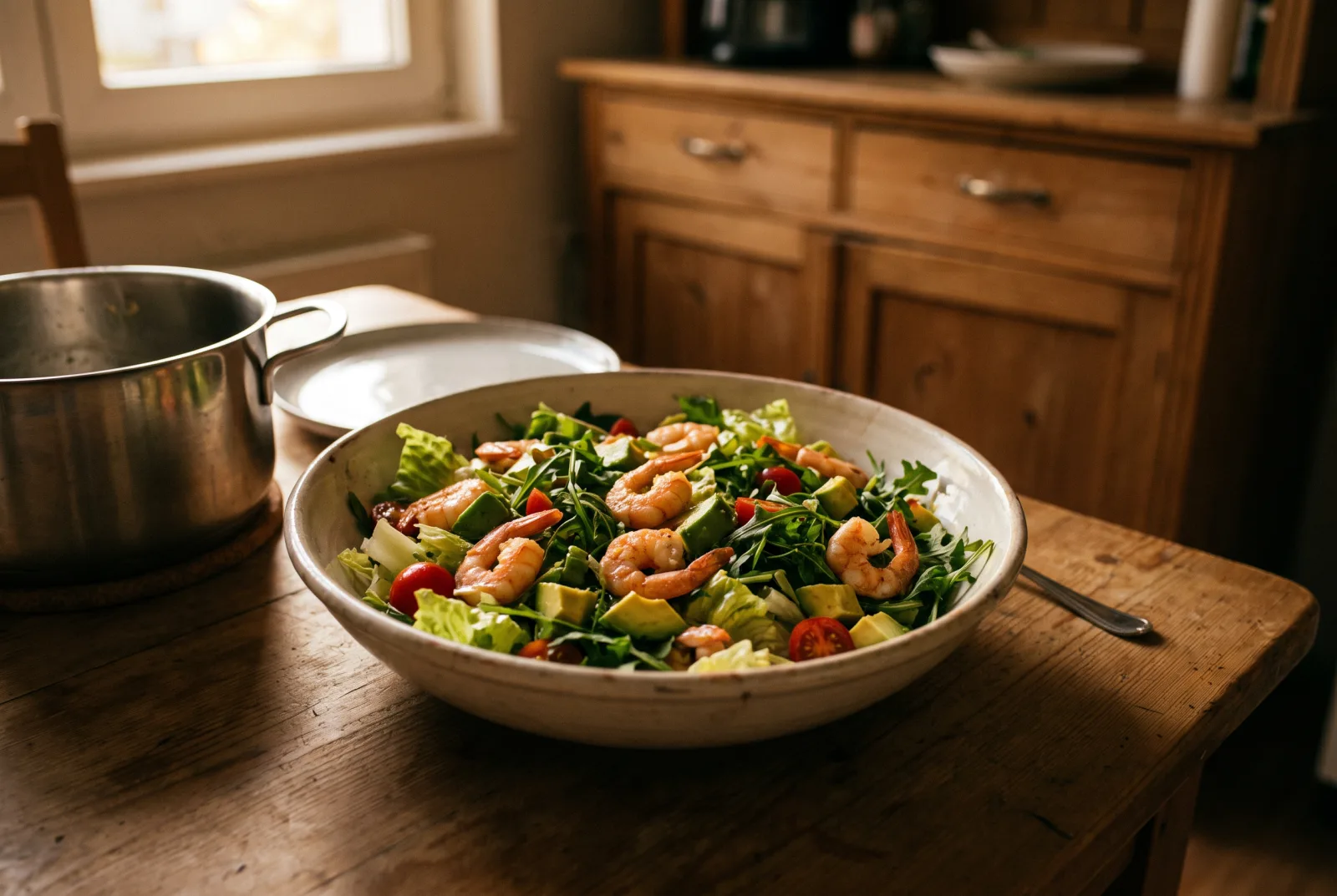 Shrimp and Avocado Green Salad