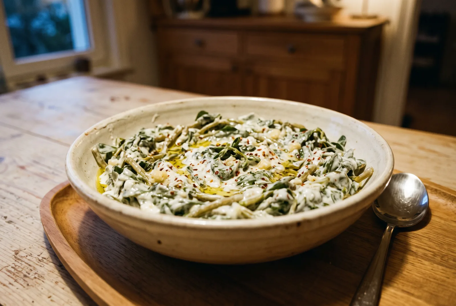 Purslane Salad with Garlic Yogurt