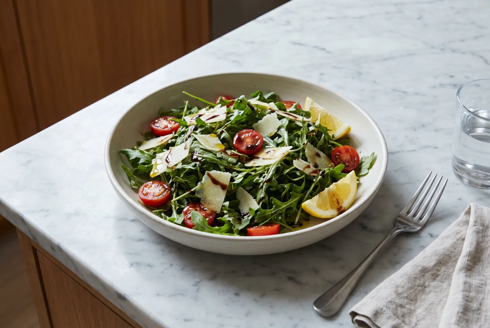 Arugula Salad with Pomegranate Molasses and Parmesan
