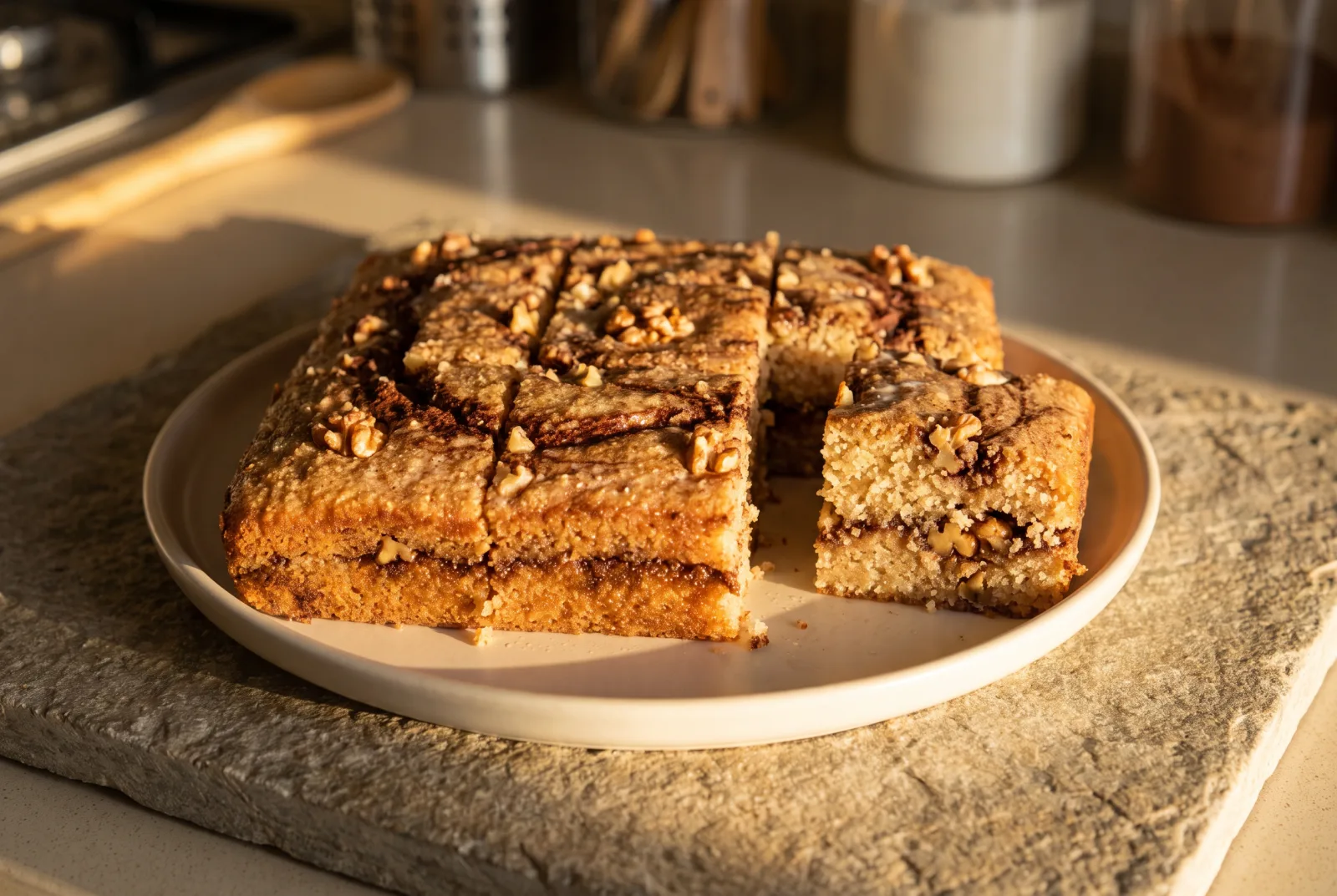 Cypriot-Style Semolina Cake with Chocolate Sauce