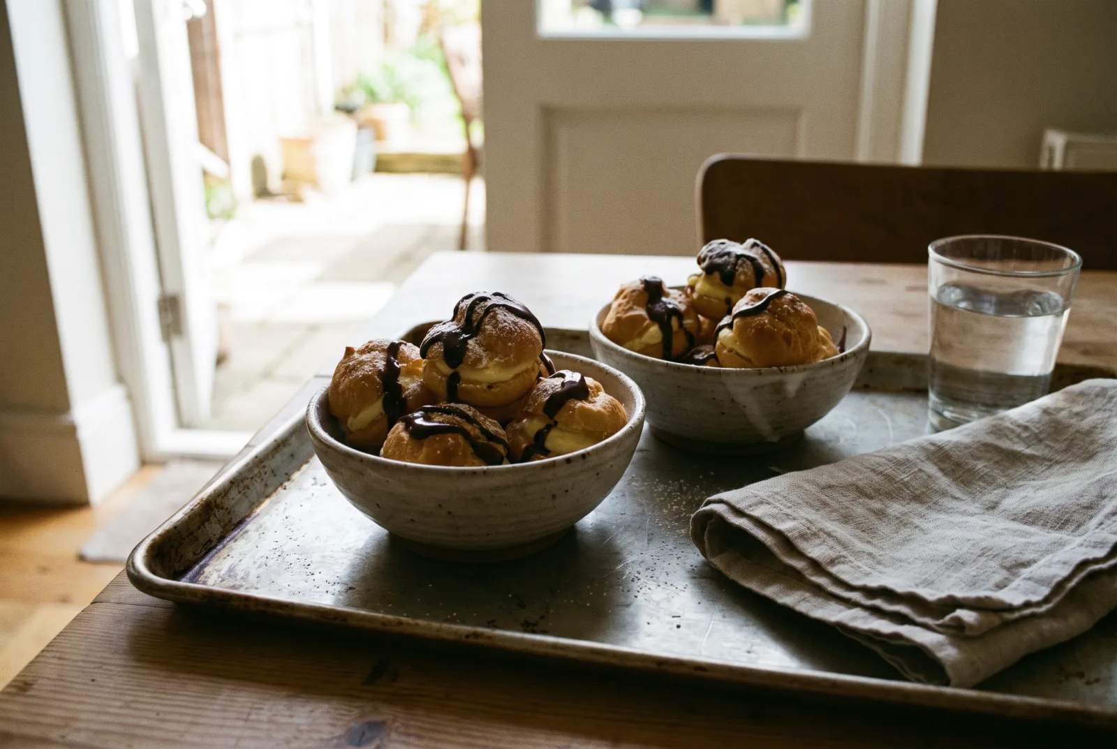 Profiteroles | French Pastries with Chocolate Sauce