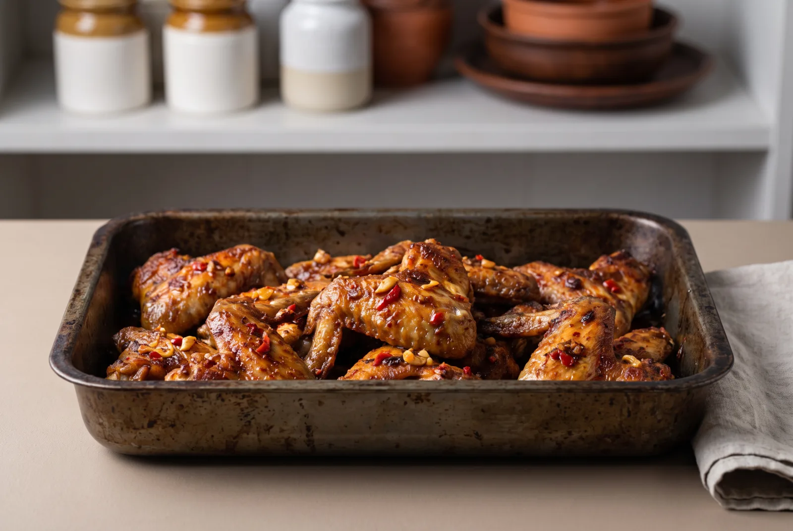 Oven-Baked Chicken Wings | Spicy Sticky Glaze