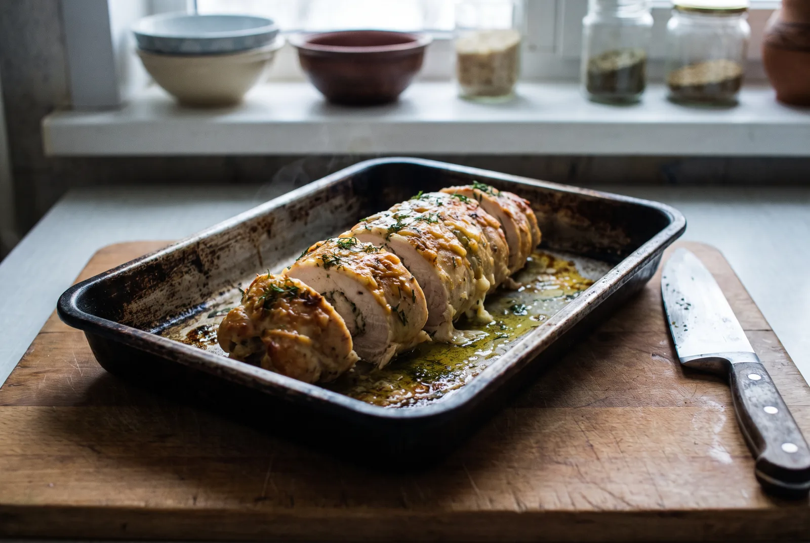 Baked Chicken Roll | Cheese-Stuffed Chicken Breast