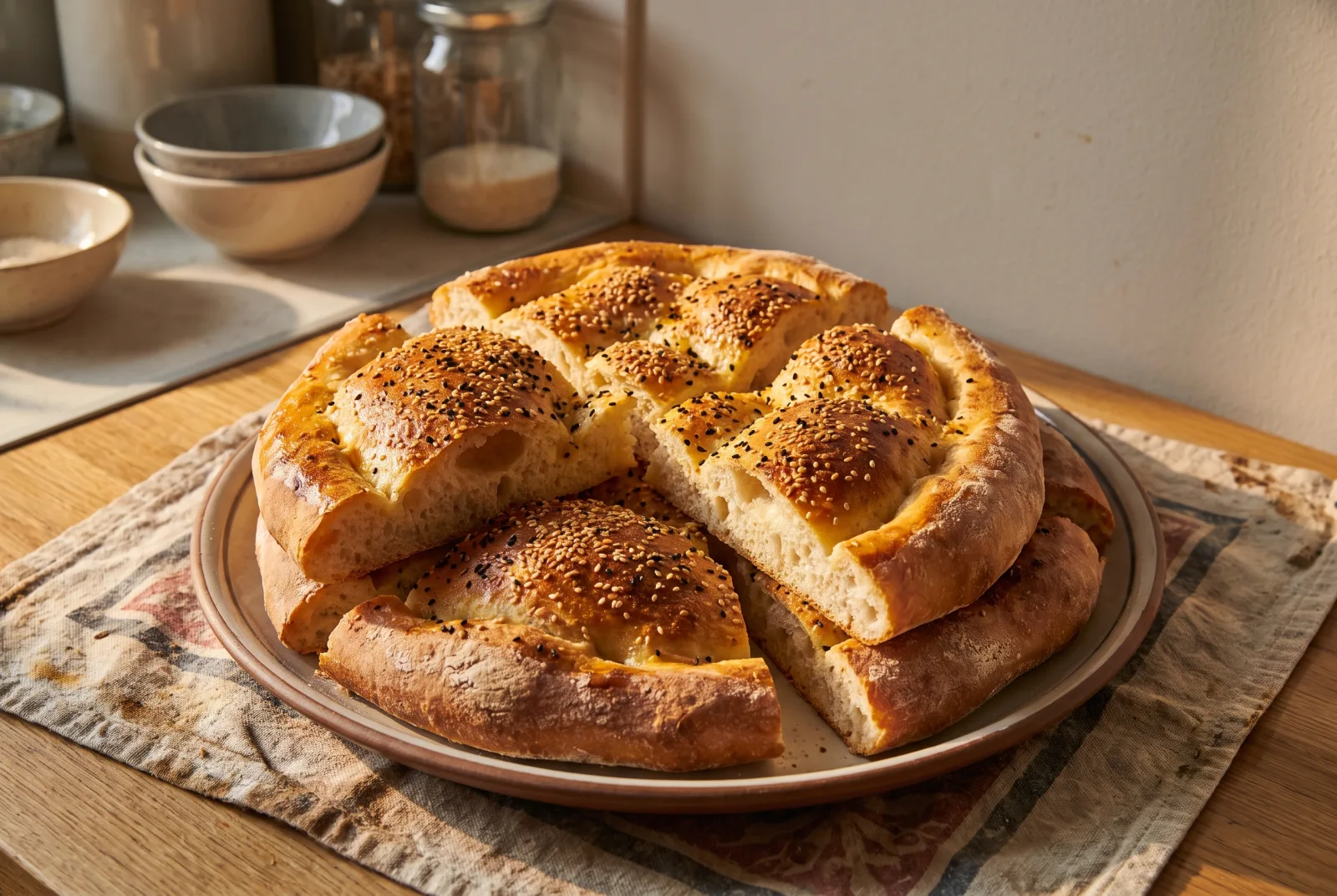 Ramadan Pide | Sesame and Nigella Seed Bread