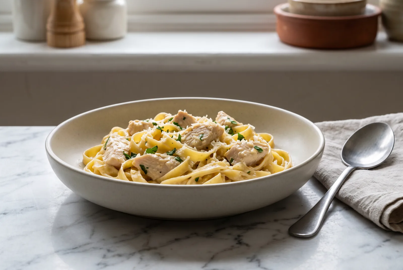 Creamy Chicken Fettuccine | Creamy Chicken Pasta
