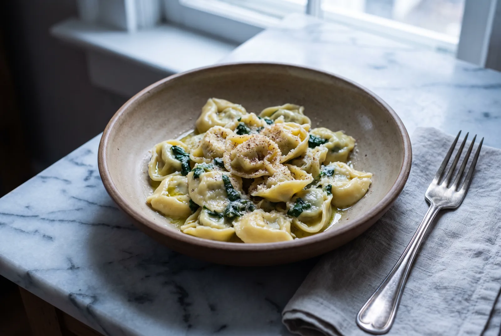 Spinach Tortellini | Italian Stuffed Pasta with Cheese