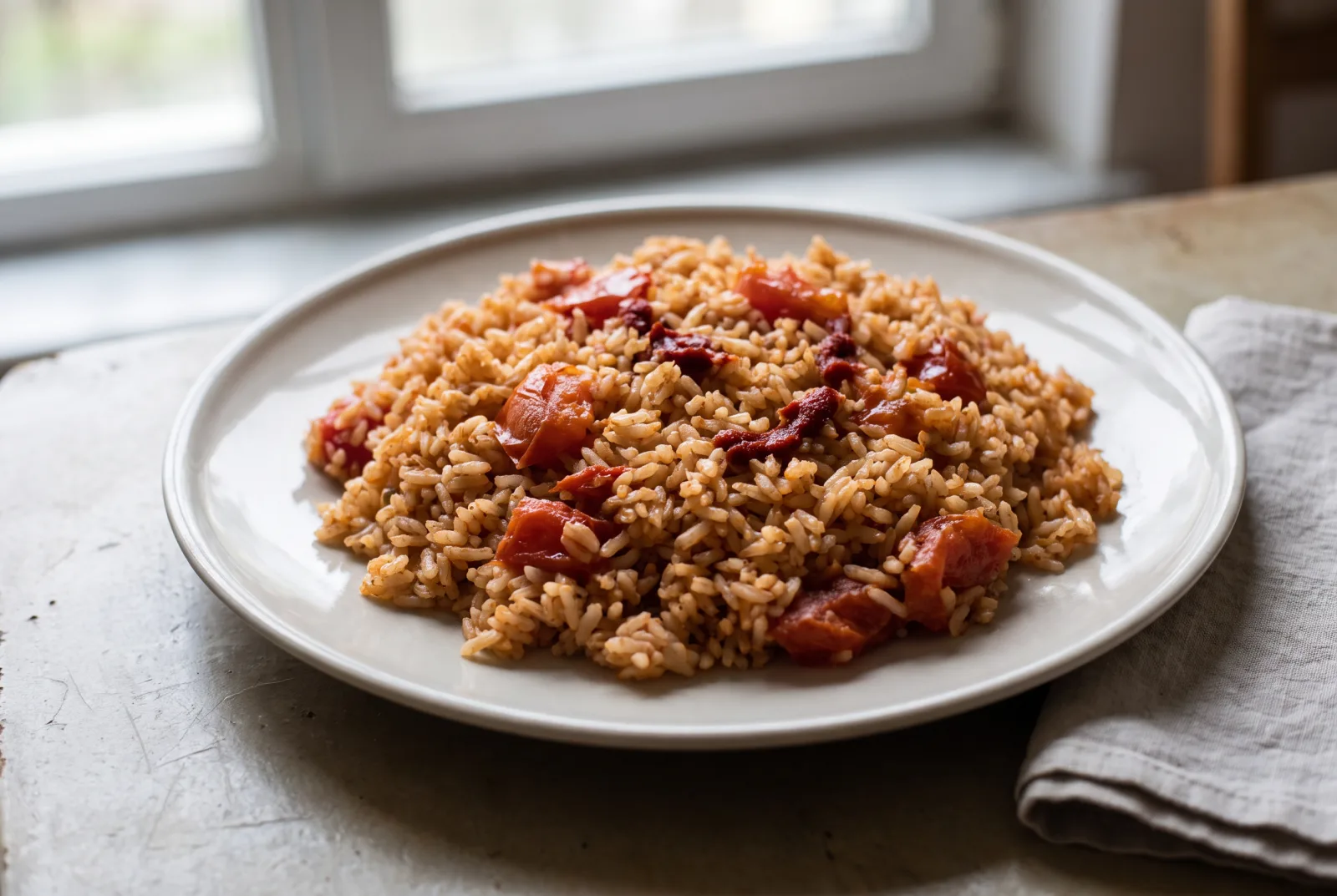 Tomato Rice Pilaf | Fluffy Pilaf with Tomato Paste