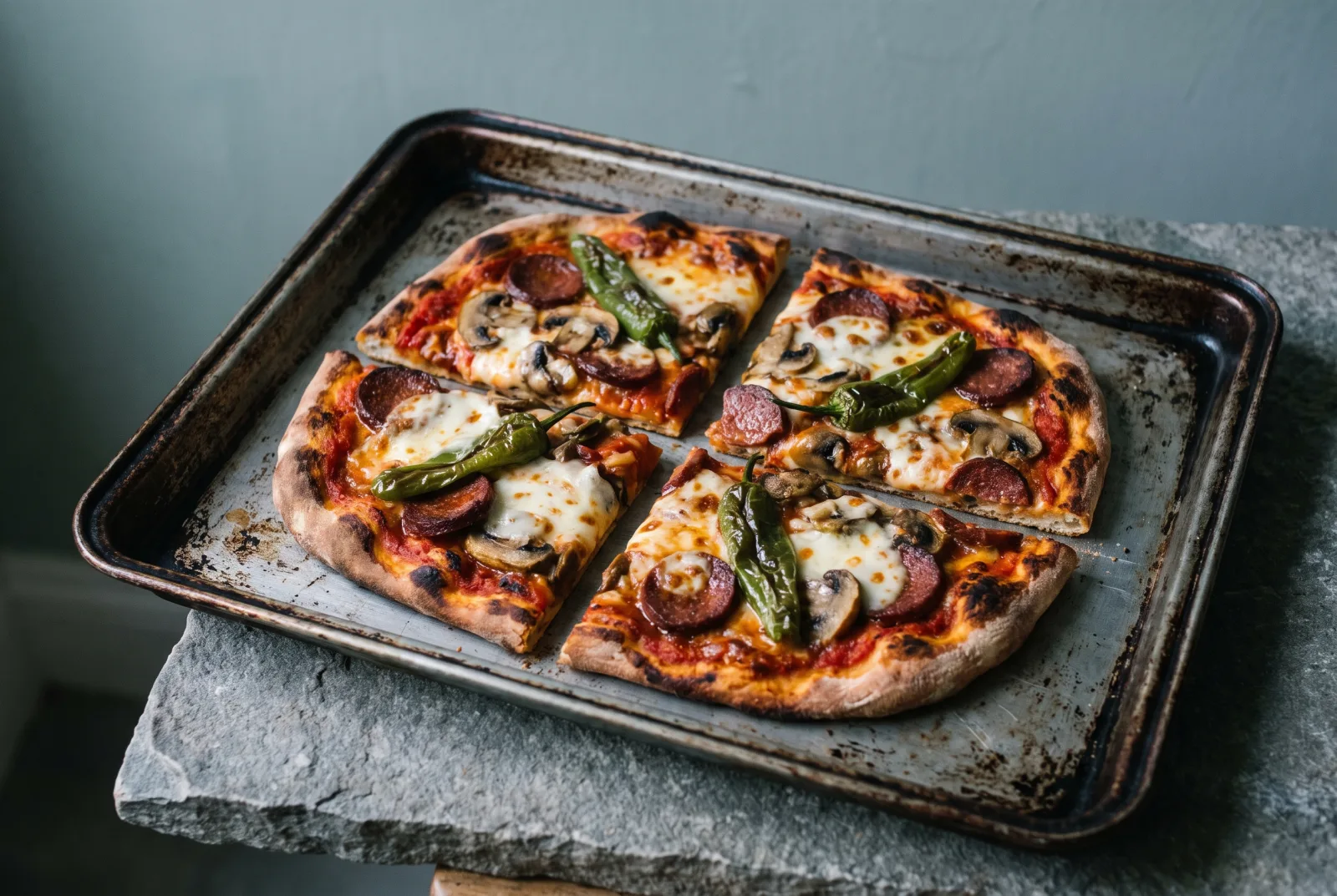 Loaded Pizza | Turkish Sausage, Mushroom, and Pepper