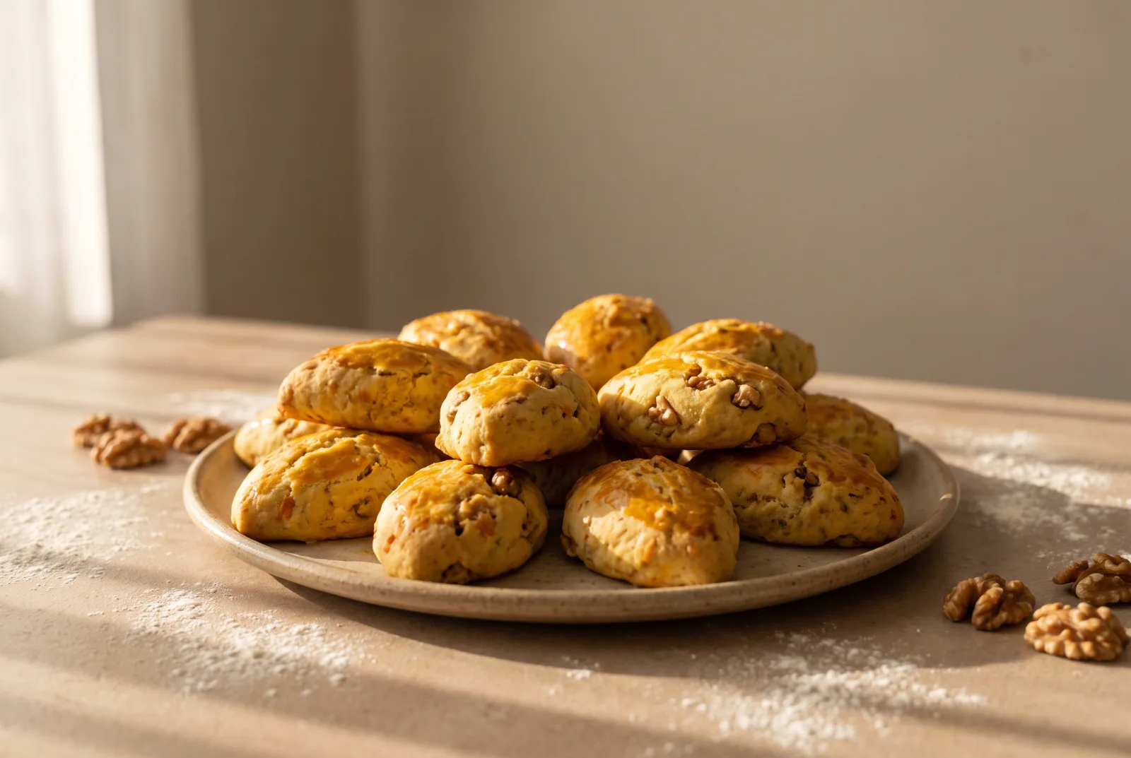 Balkabaklı Poğaça (Pumpkin Breakfast Buns) | Sweet Cinnamon-Walnut Turkish Buns