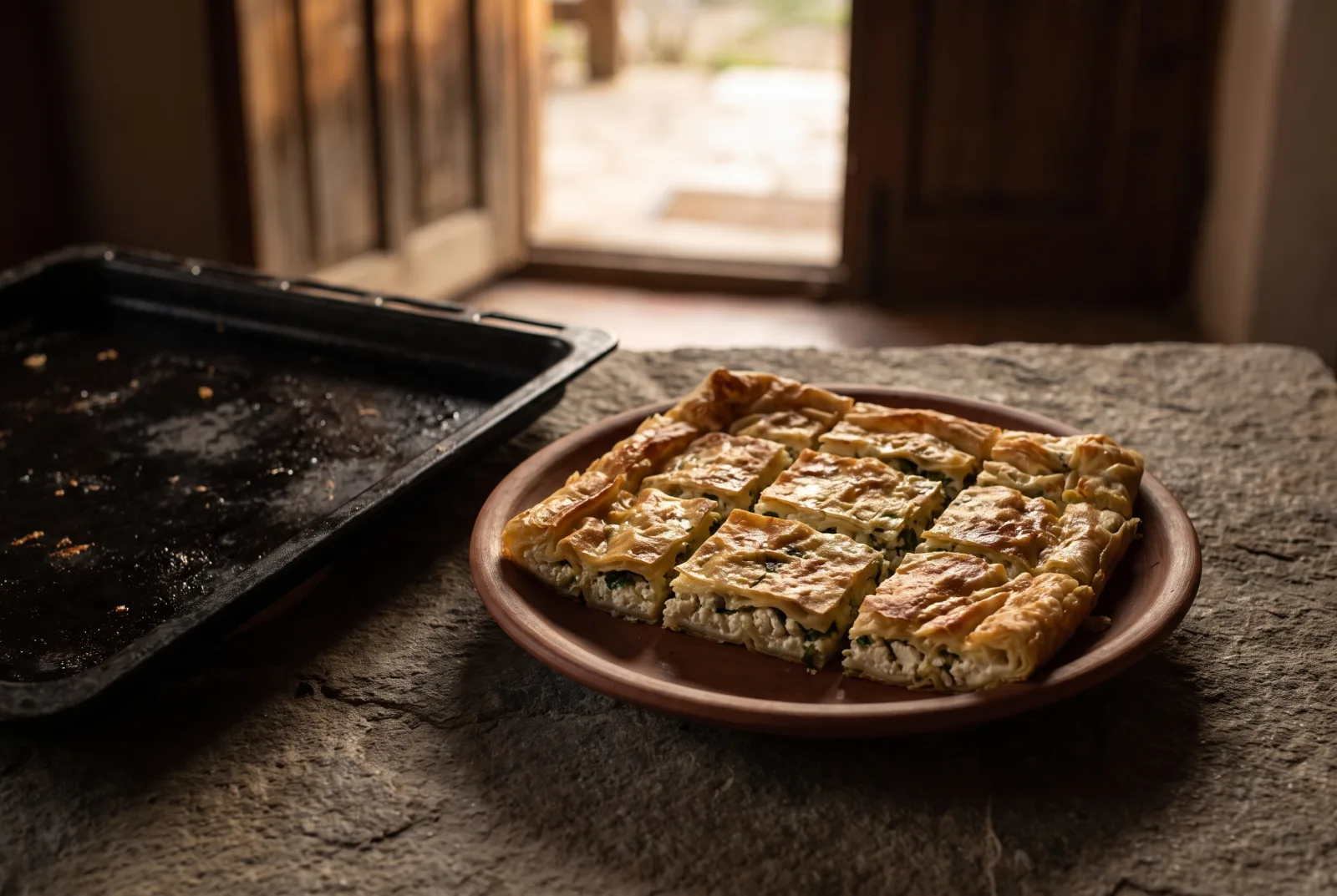 Tray-Baked Cheese Pastry | Layered Phyllo with Cheese