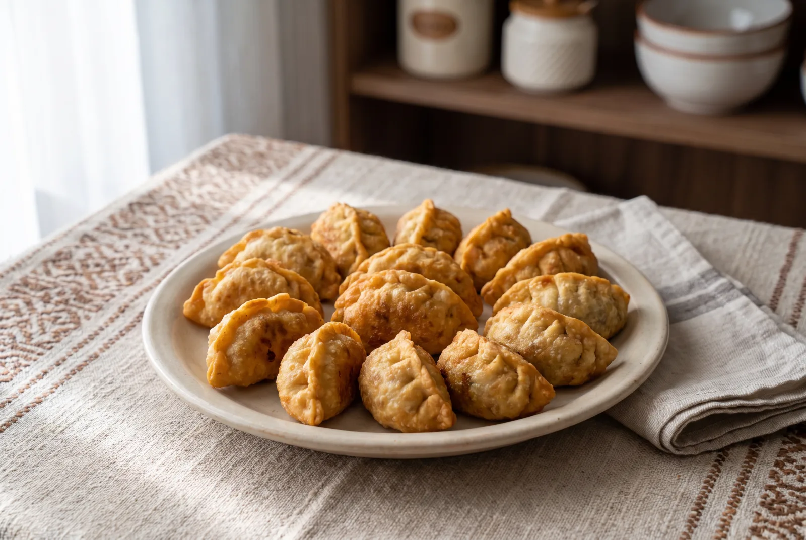 Chinese-Style Fried Pastry Pouches | Ground Beef and Vegetable Filling