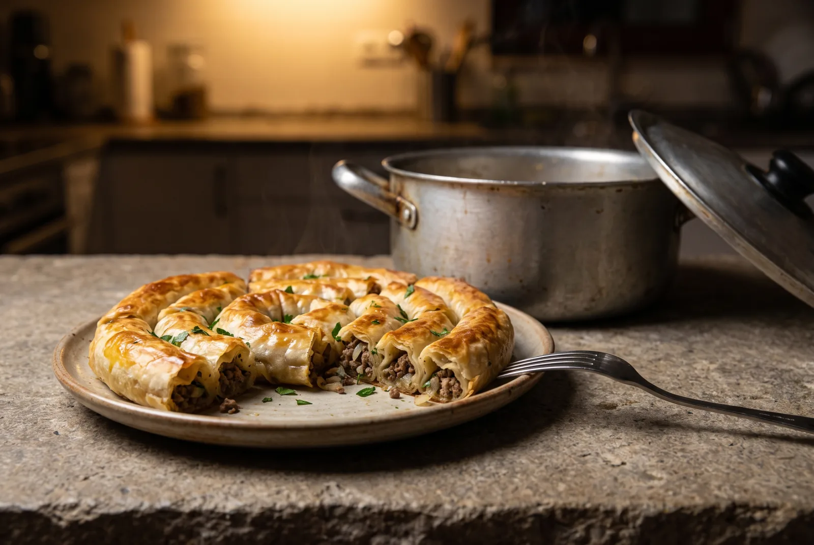 Ground Beef Kol Böreği | Turkish Phyllo Spiral Pastry