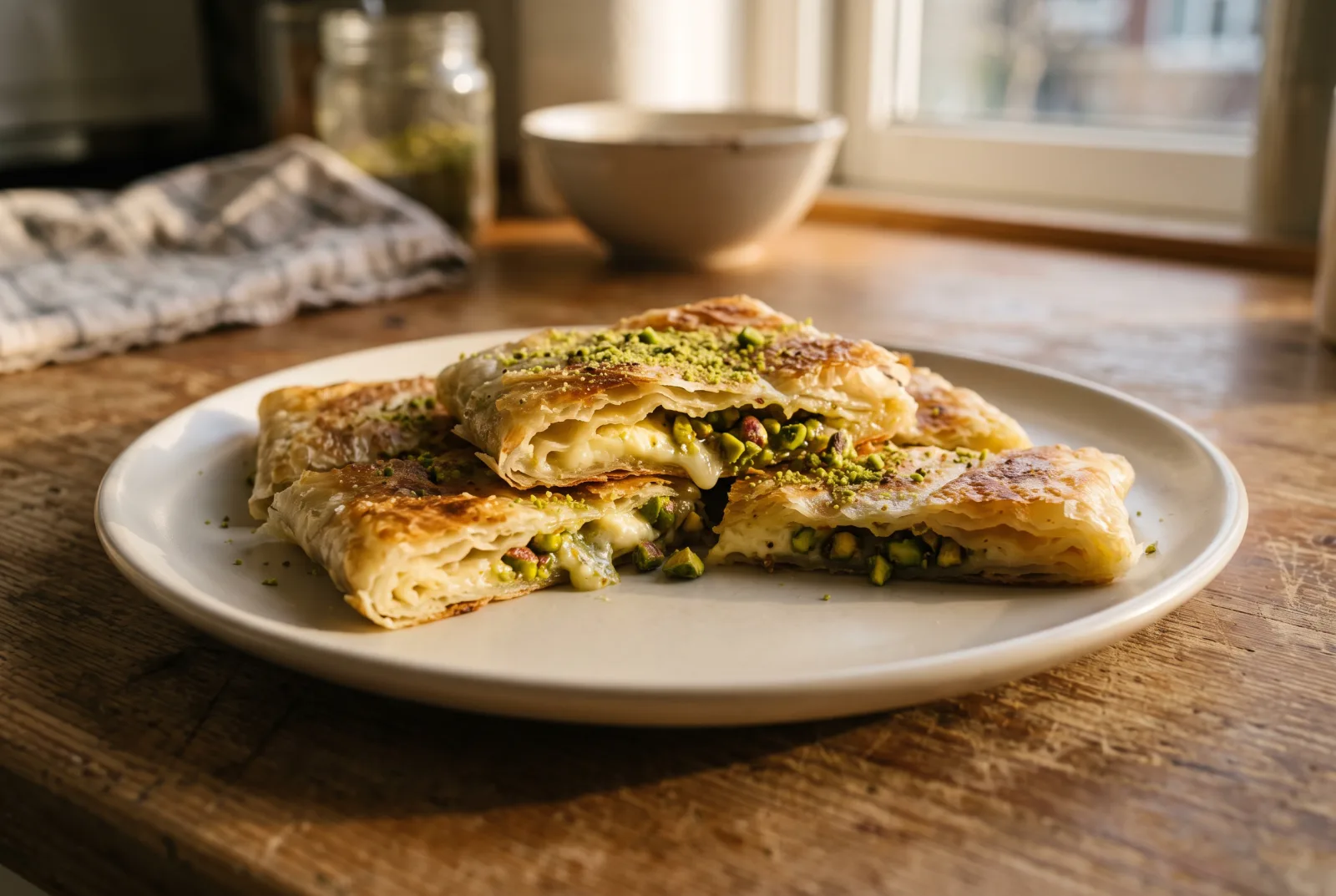 Gaziantep Katmer | Layered Pastry with Kaymak and Pistachios