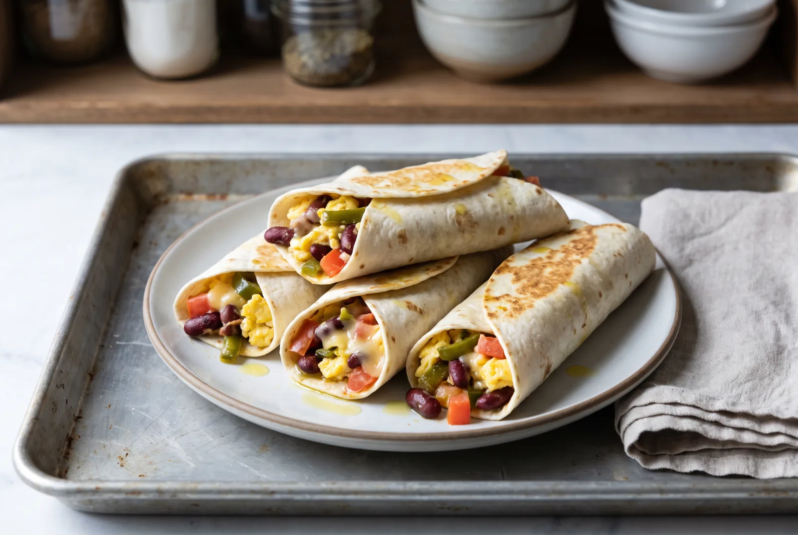 Mexican-Style Breakfast Burrito — Egg-Filled Tortilla Roll