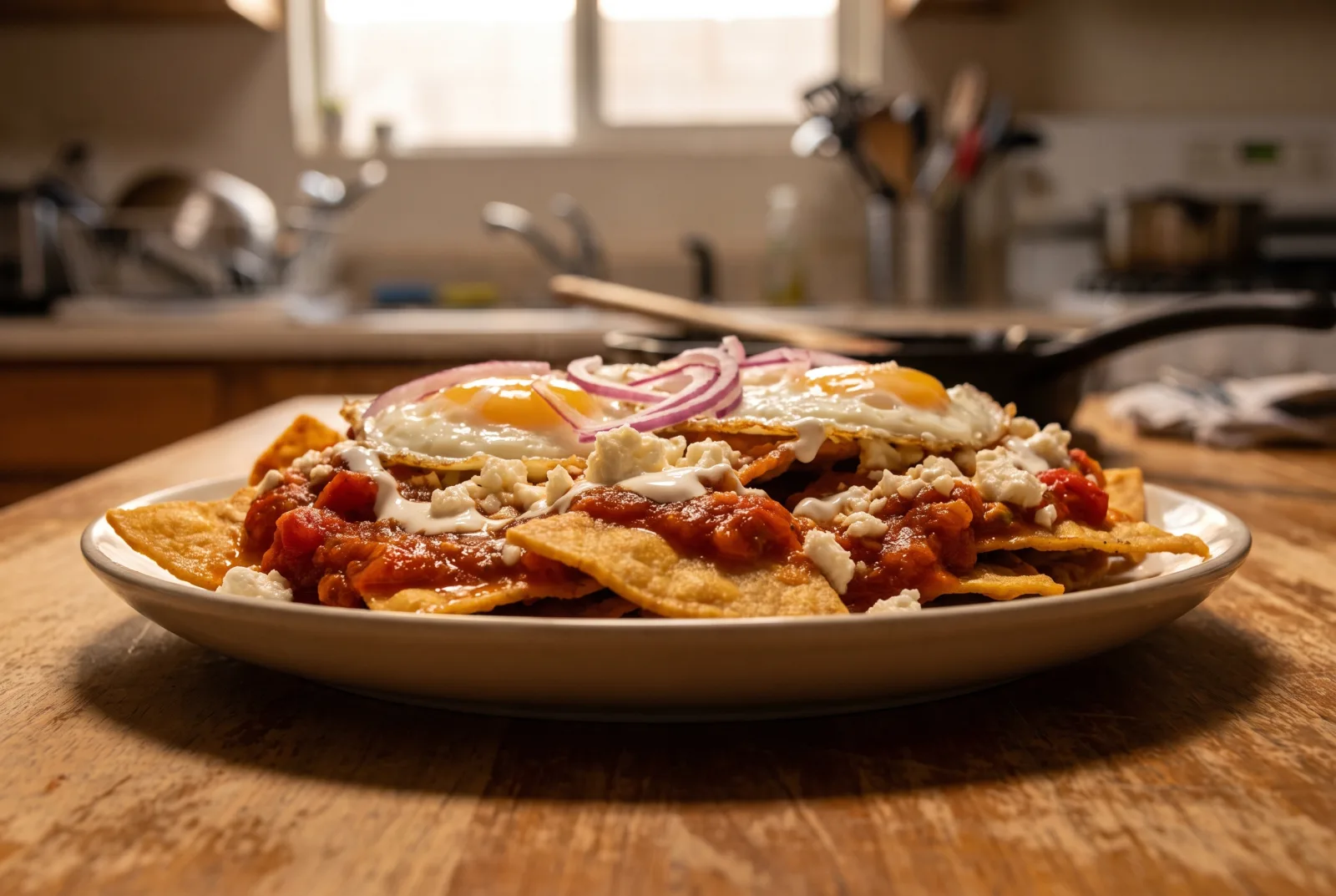 Chilaquiles | Mexican Fried Tortilla Breakfast