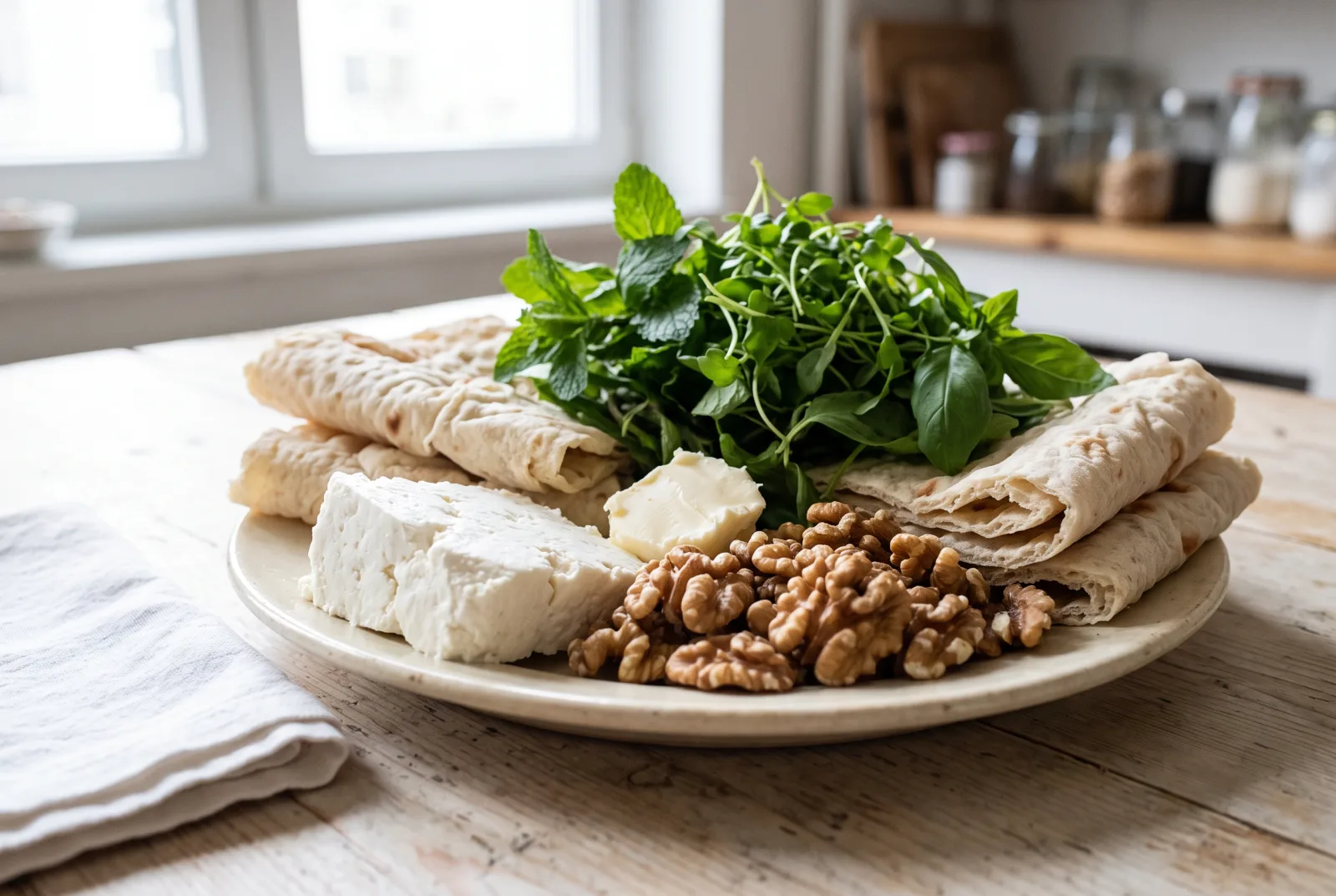 Iranian Breakfast Platter | Cheese and Walnuts