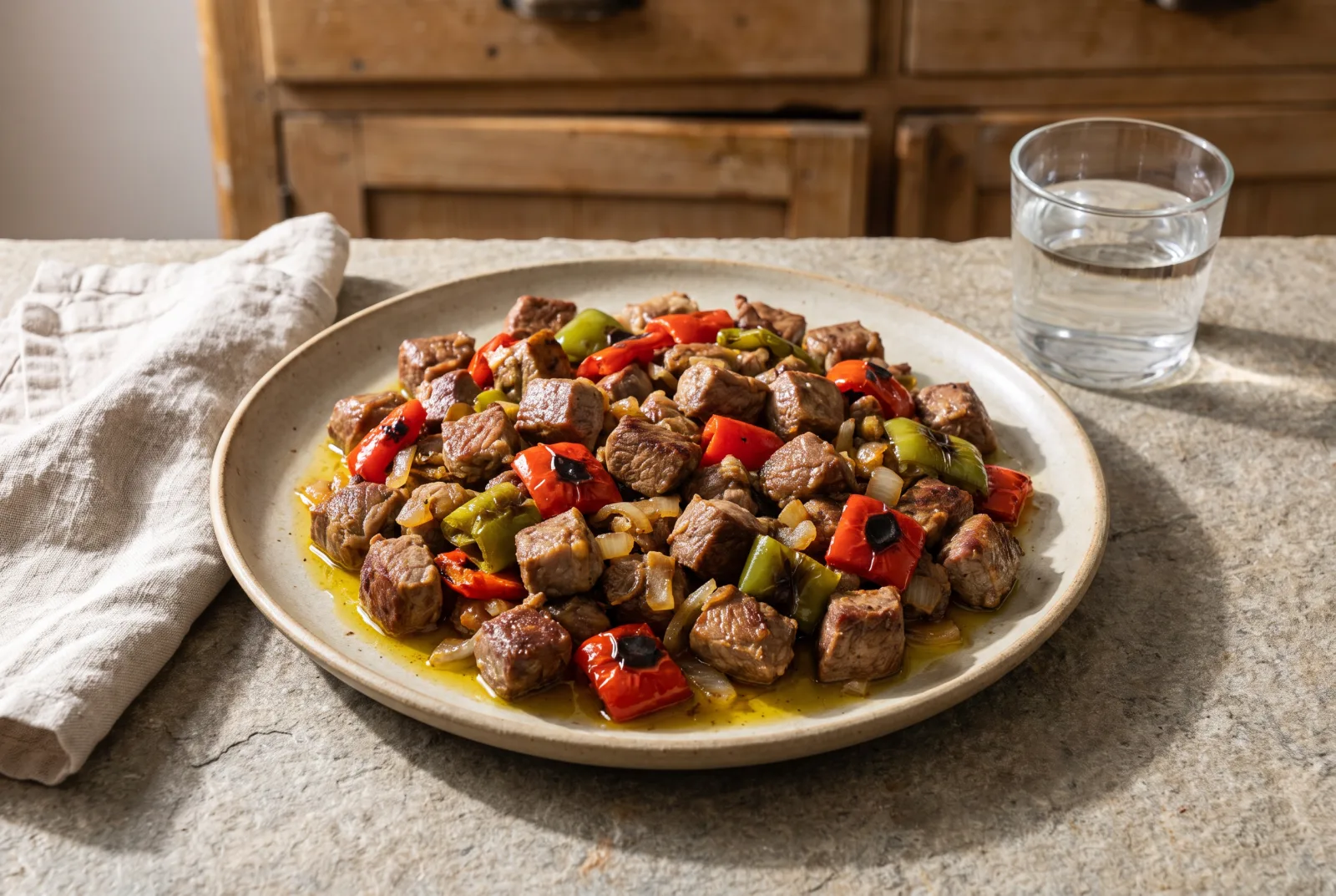 Sautéed Diced Lamb with Peppers