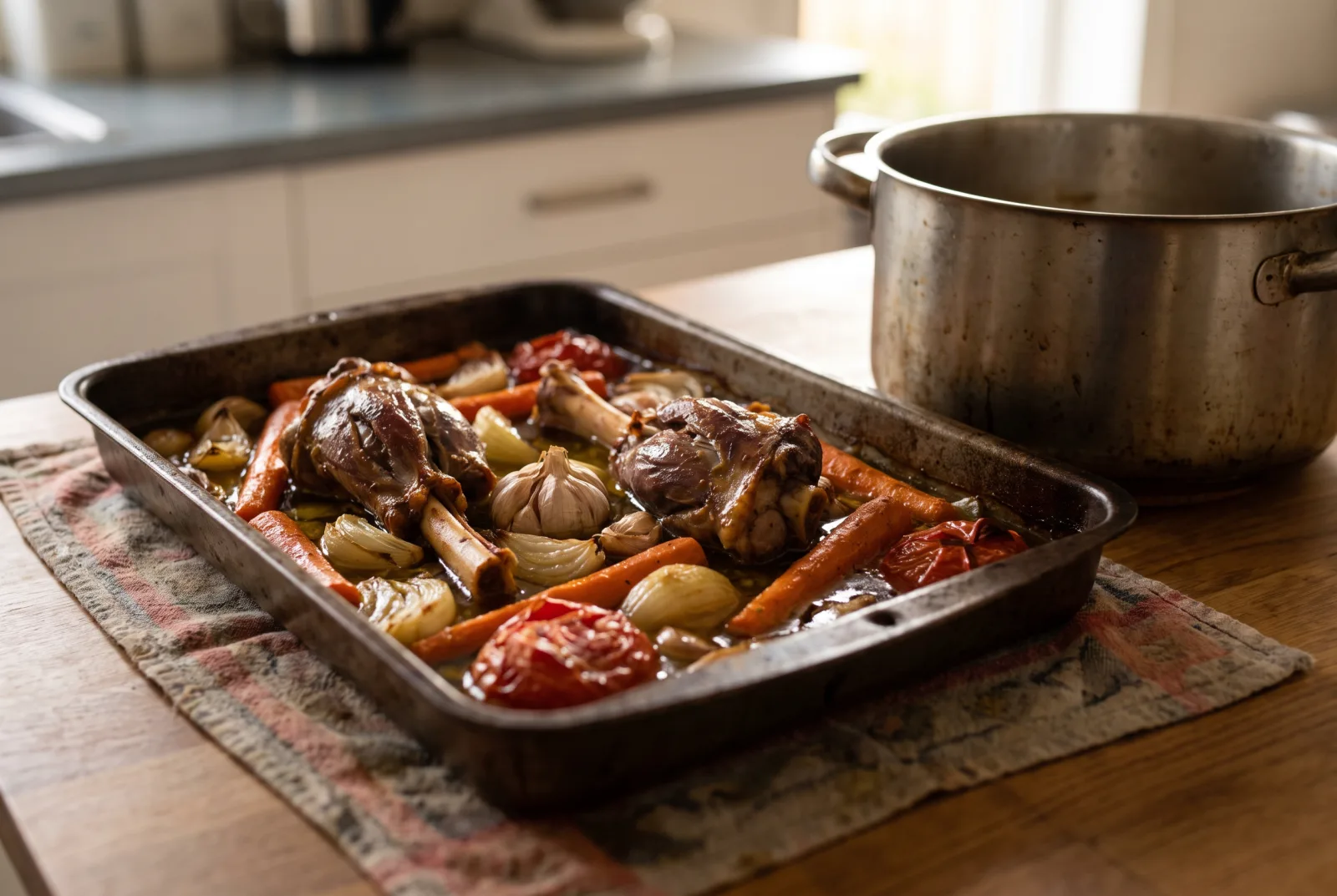 Oven-Braised Lamb Shanks with Vegetables