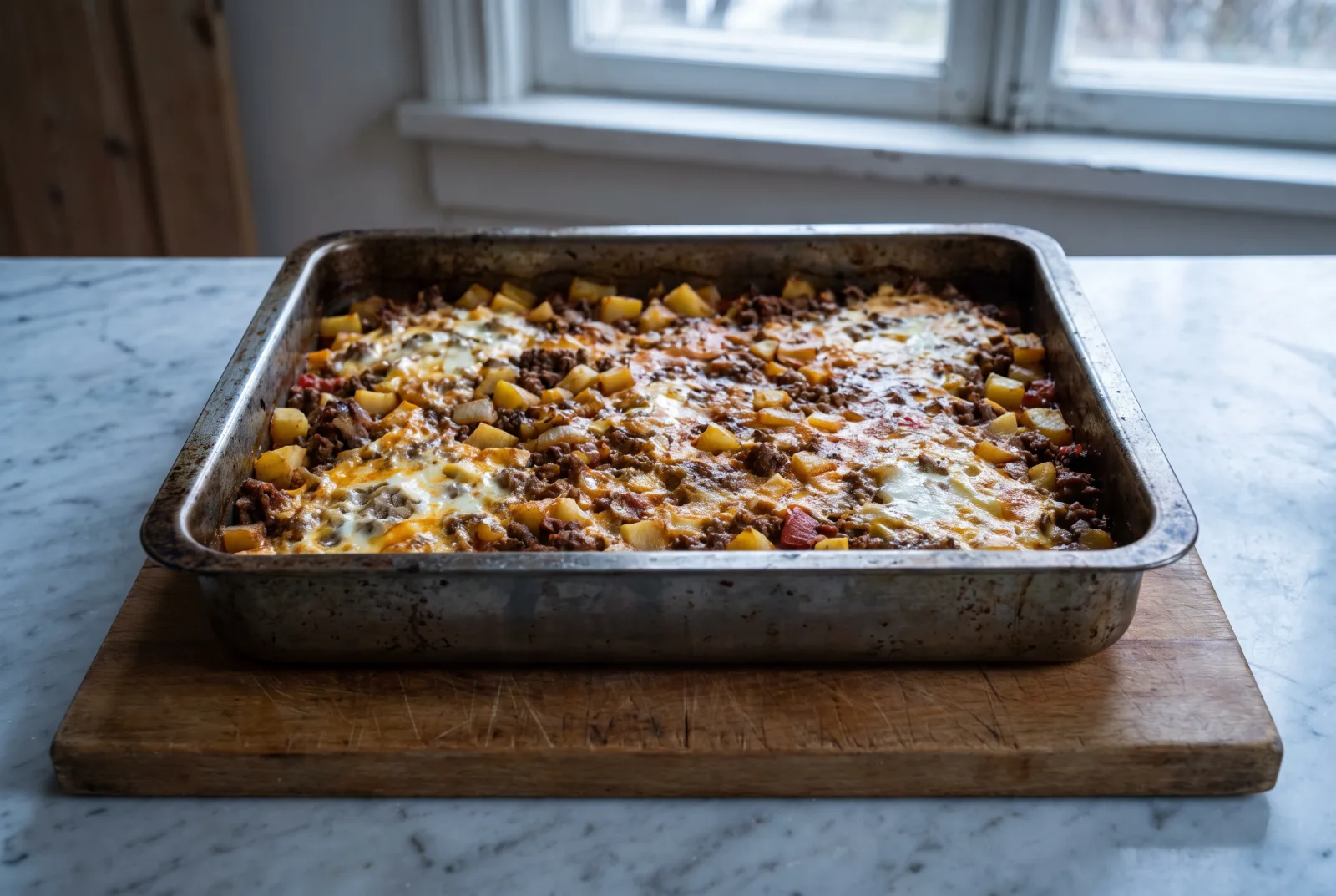 Ground Beef and Potato Bake | Layered Homestyle Casserole
