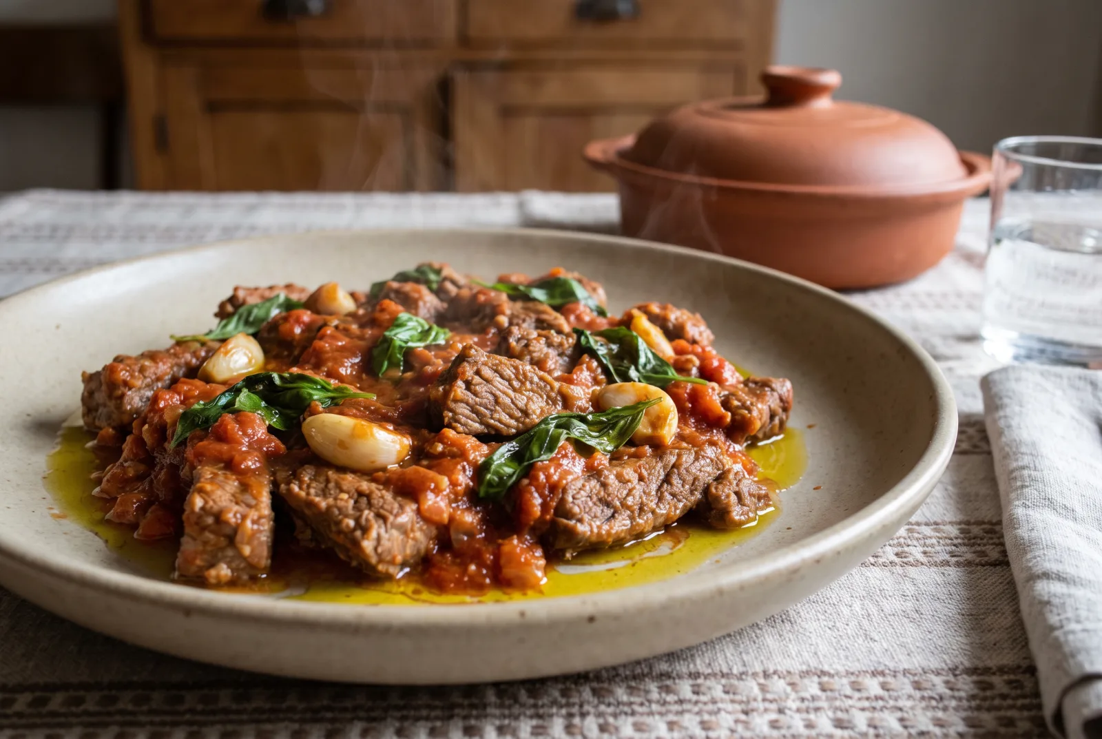 Italian-Style Beef Sauté with Tomato and Basil