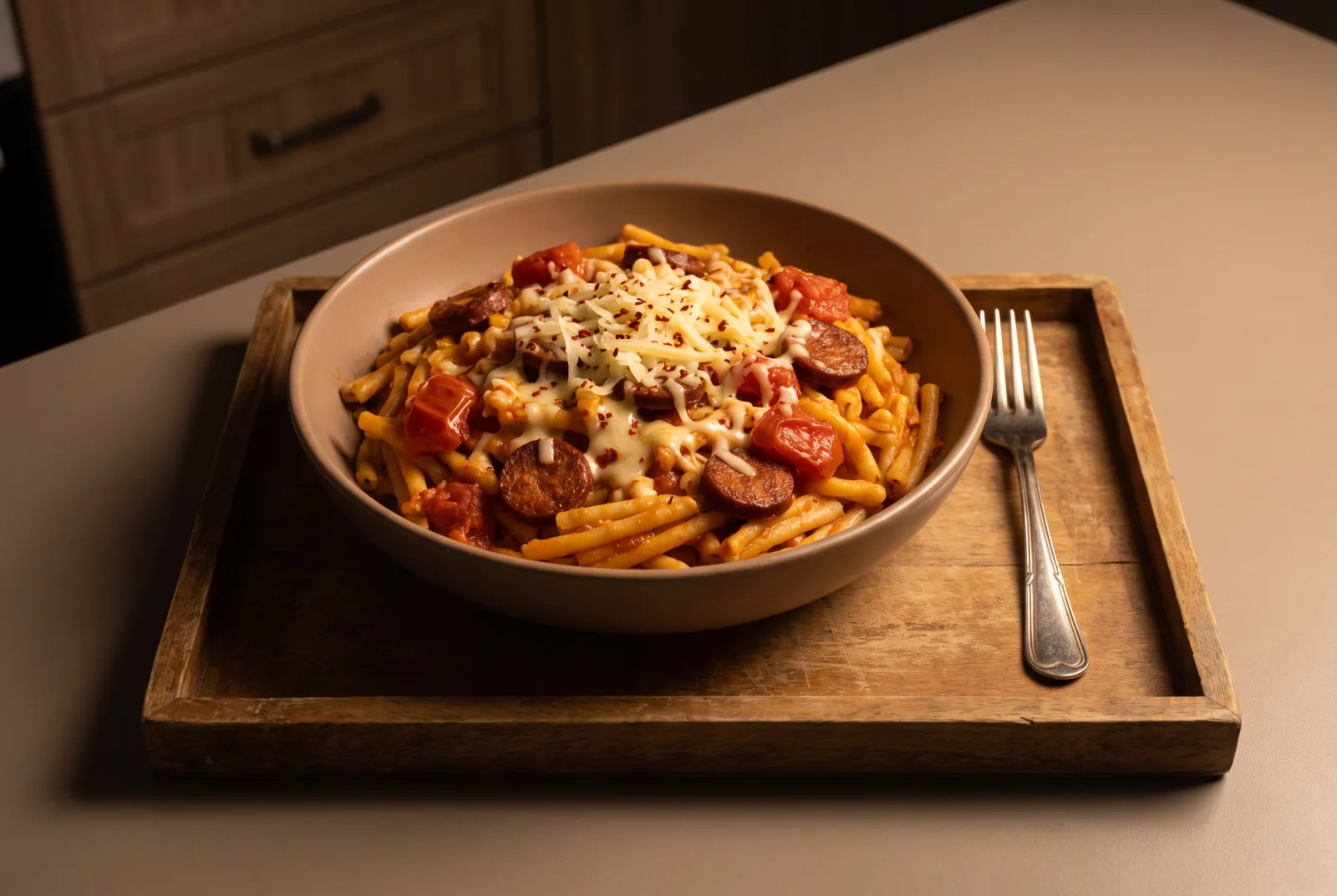 Pasta with Sucuk and Kashar | Easy Skillet Dinner