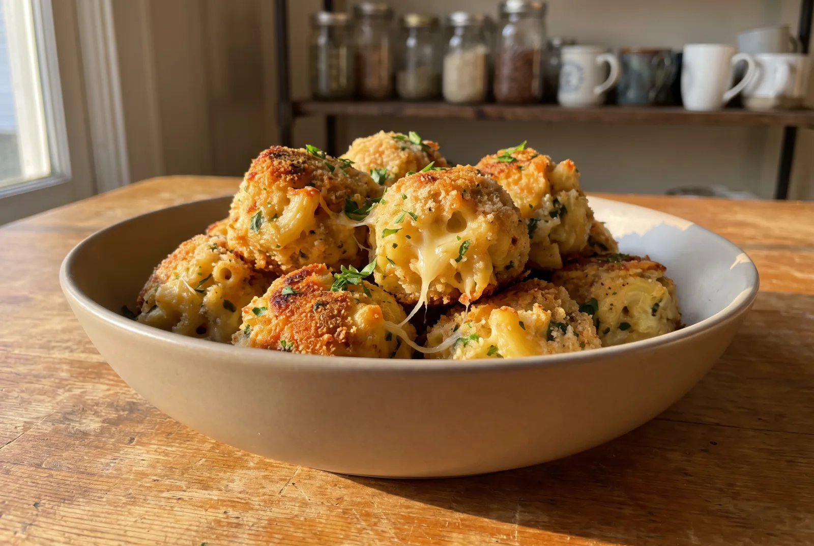 Air-Fryer Cheese Pasta Balls | Crispy Snack Recipe