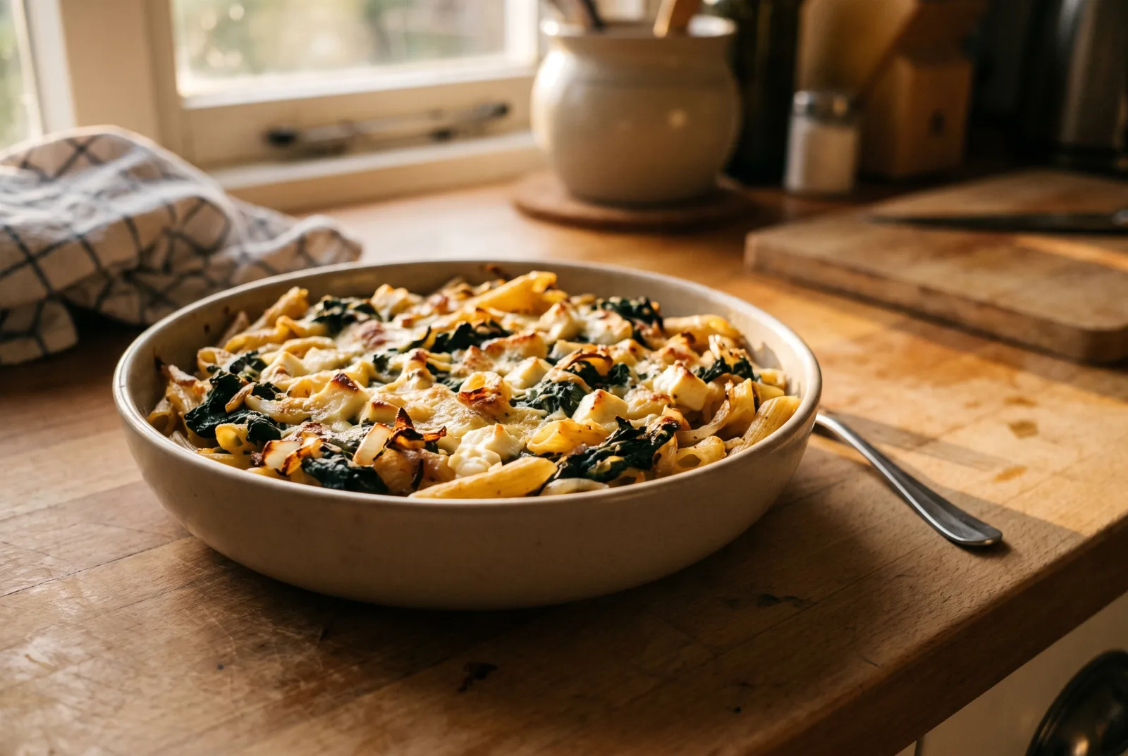 Baked Spinach and Cheese Pasta Casserole | An Easy Weeknight Dinner