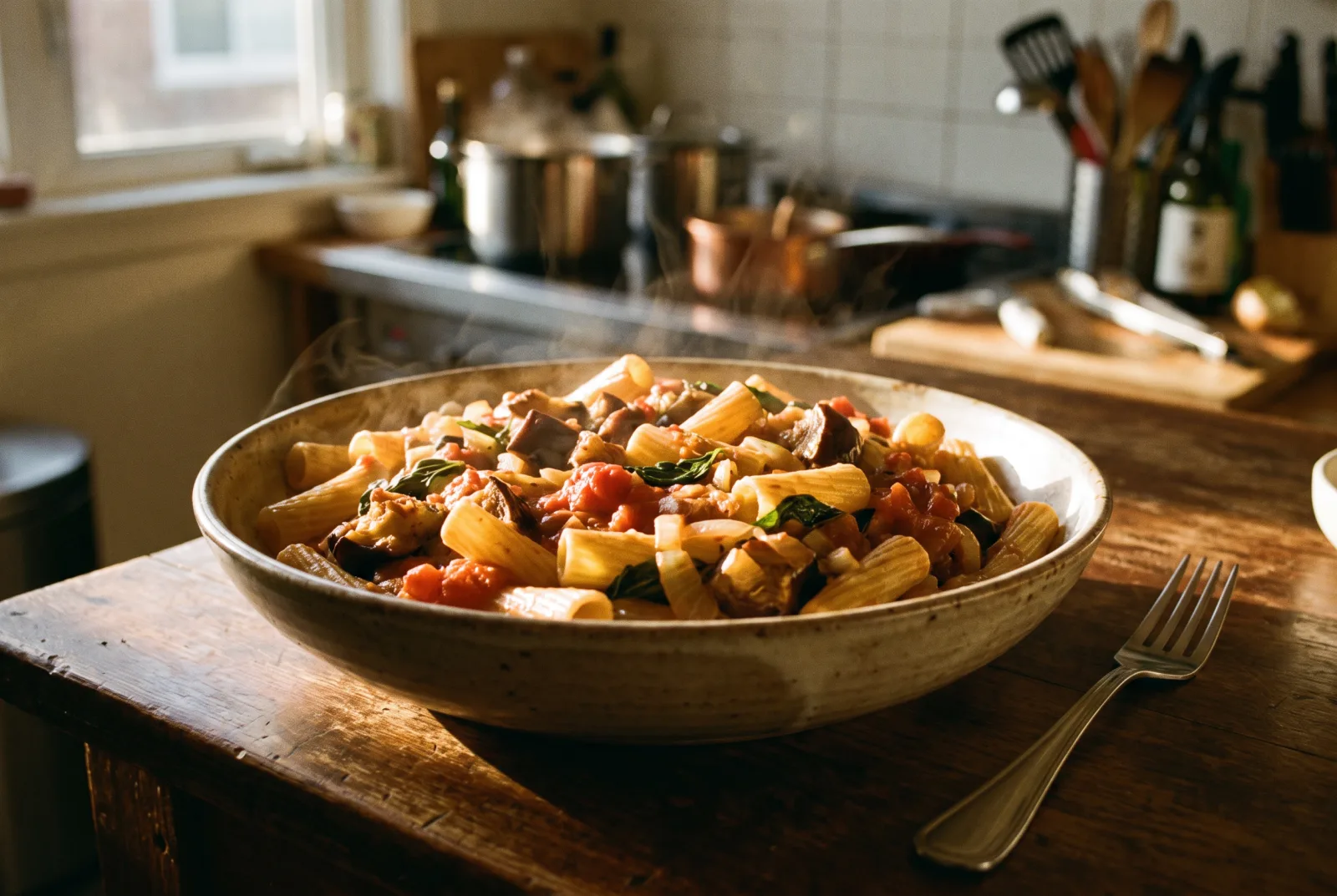 Eggplant Rigatoni | Sicilian-Style Tomato Pasta