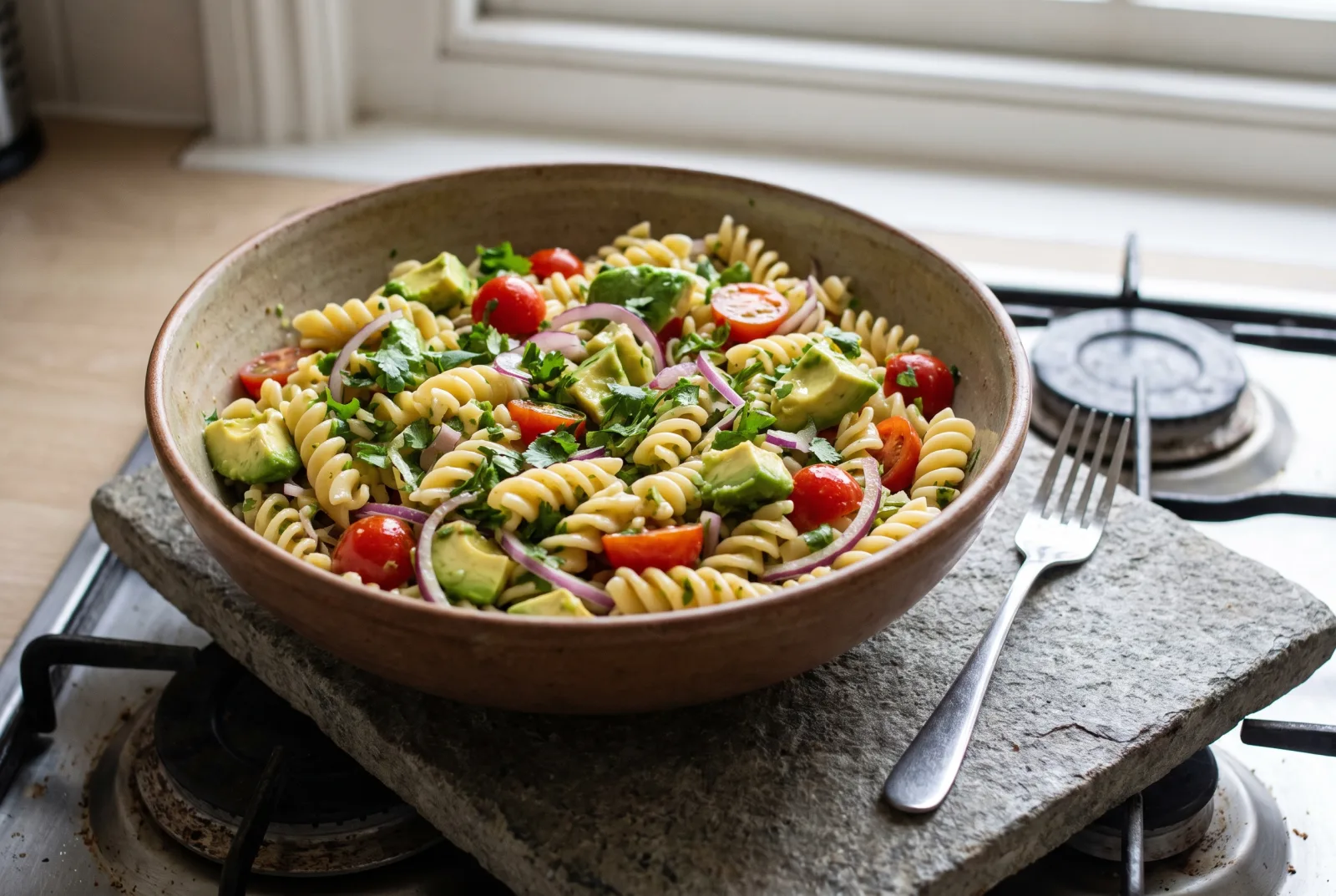 Cold Avocado Pasta Salad | Lemon Summer Recipe