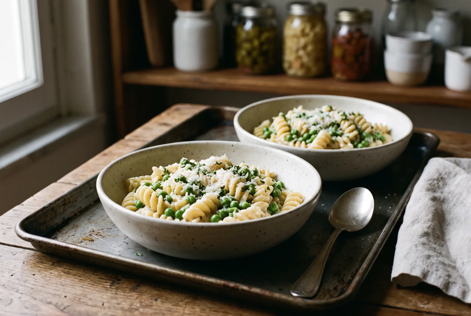 Creamy Pea Pasta | A Fresh Mint Spring Recipe