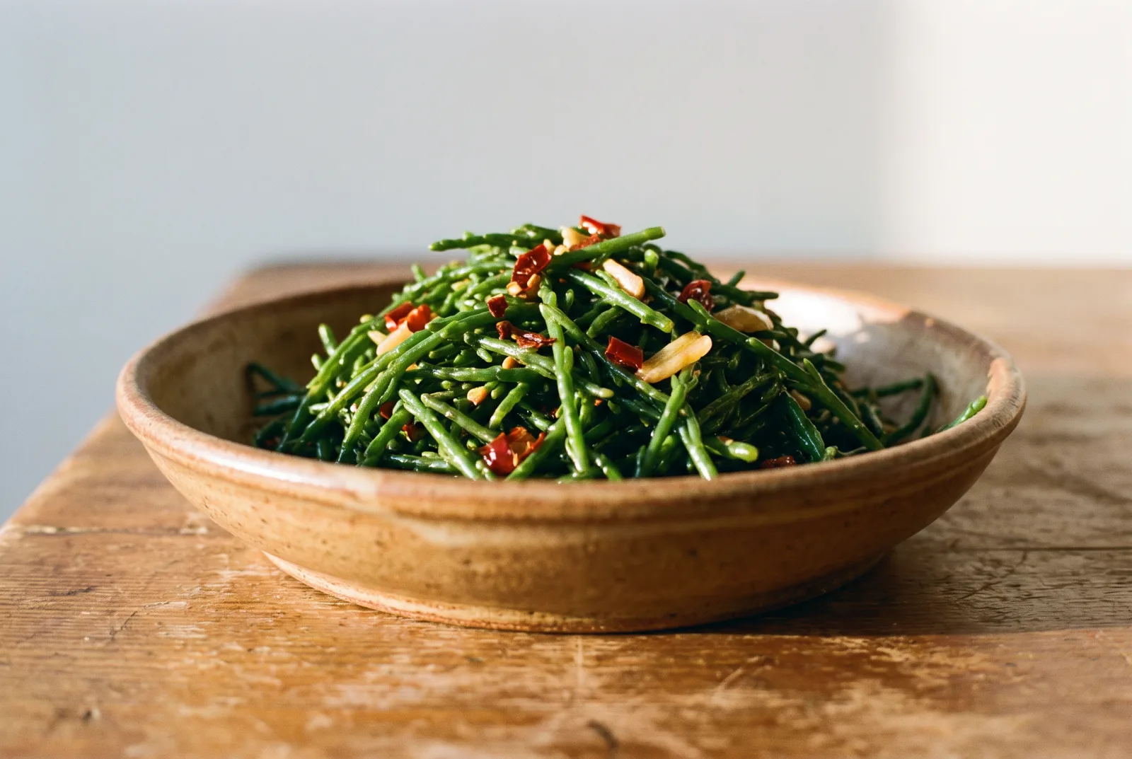 Sea Beans Salad | Lemon and Olive Oil Appetizer