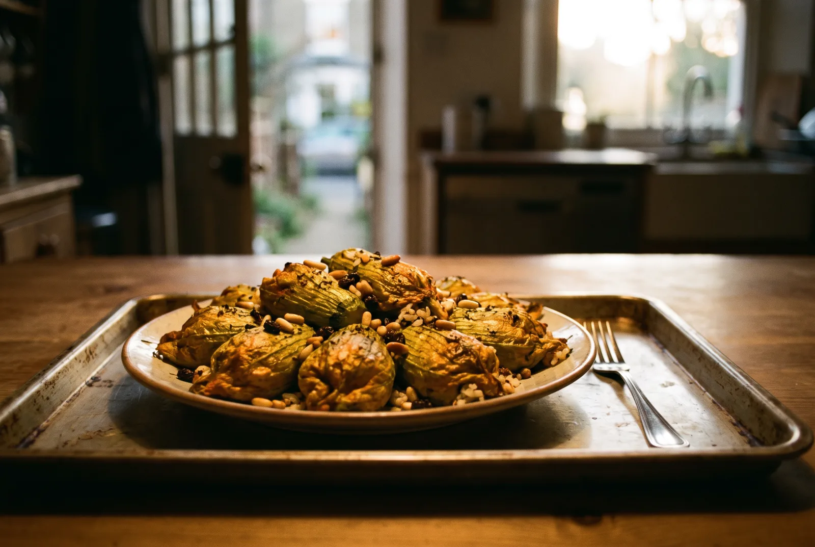 Olive Oil Stuffed Squash Blossoms | Turkish Meze
