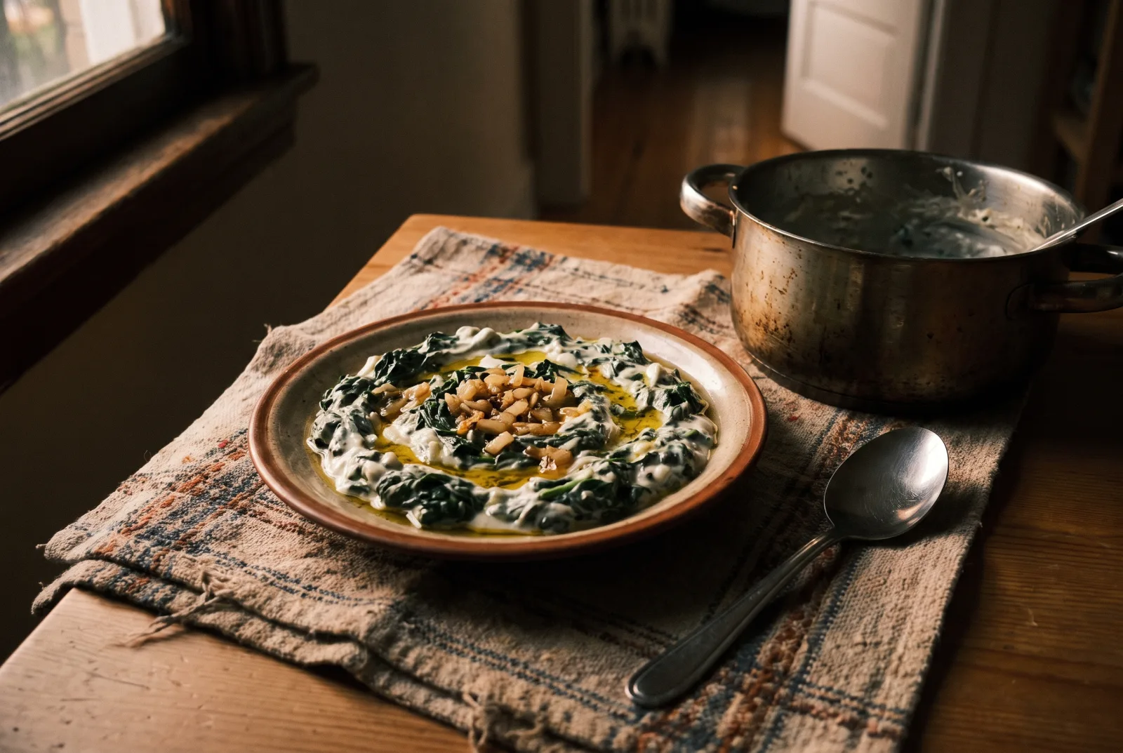 Ispanakli Borani — Spinach Meze with Yogurt and Olive Oil