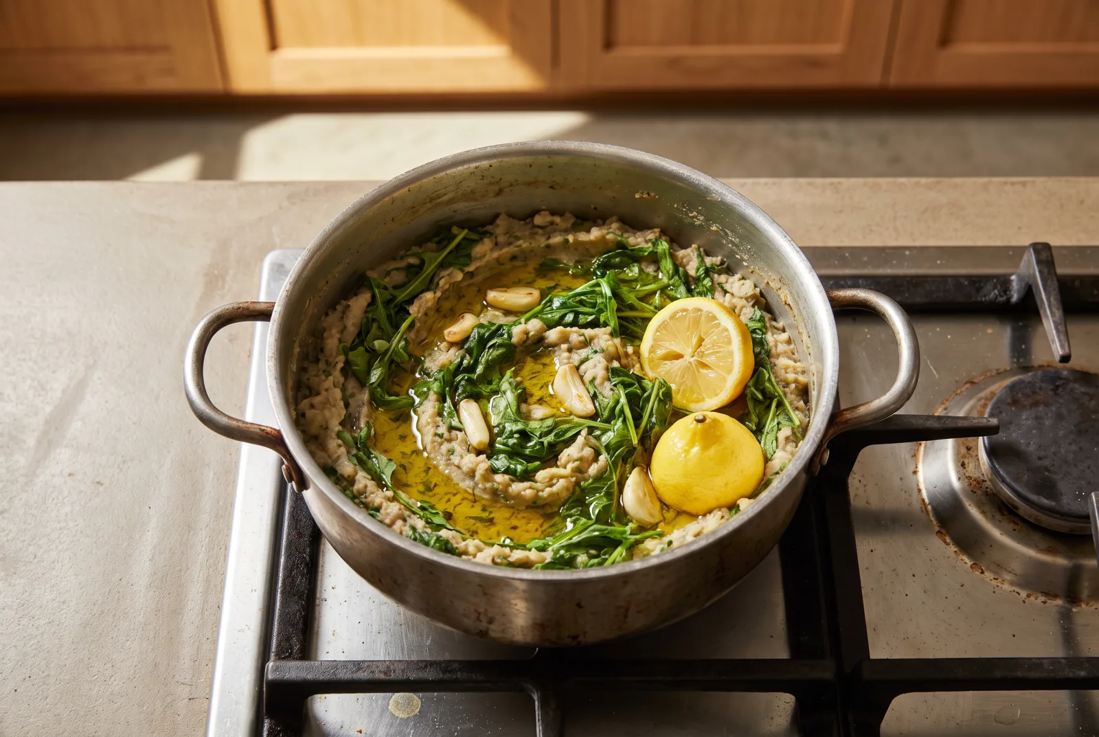 Wild Radish Greens Mash | Garlicky Olive Oil Meze
