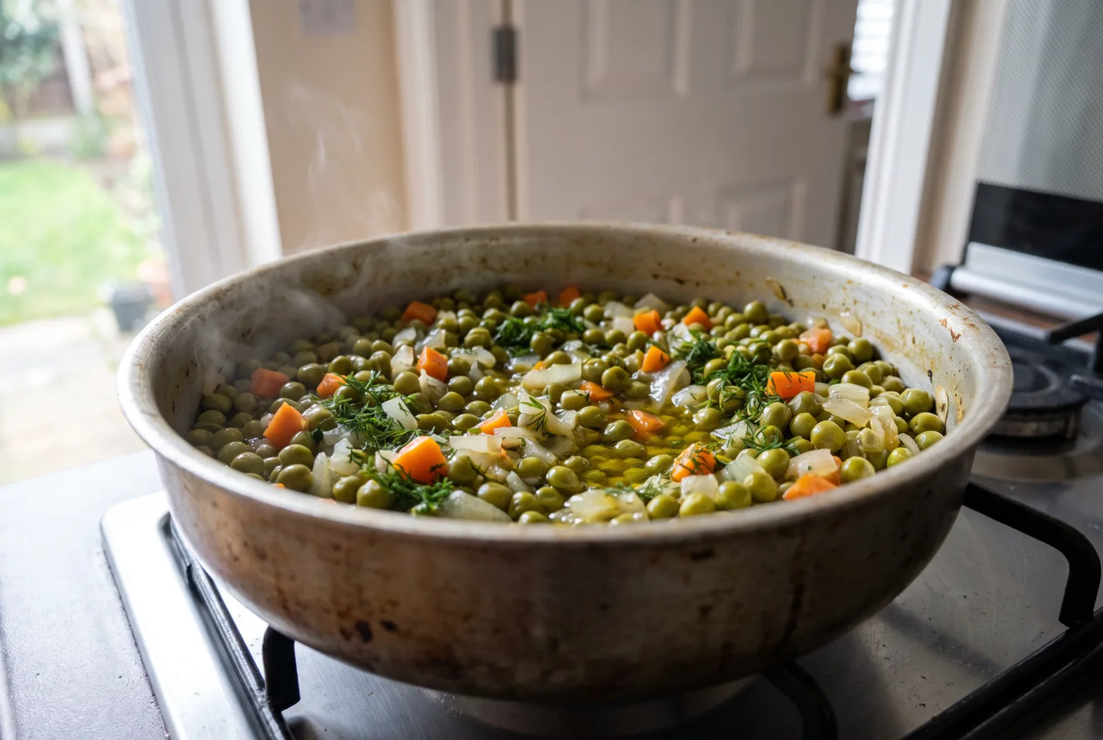 Fresh Peas with Carrots in Olive Oil | Chilled Meze