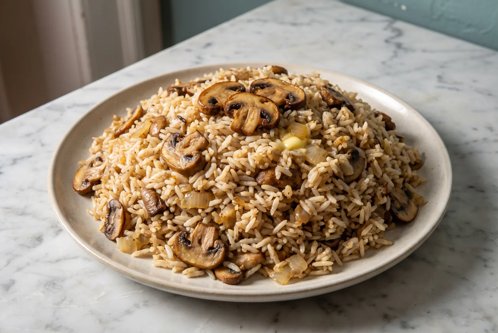 Mushroom Rice Pilaf | With Butter-Sautéed Mushrooms