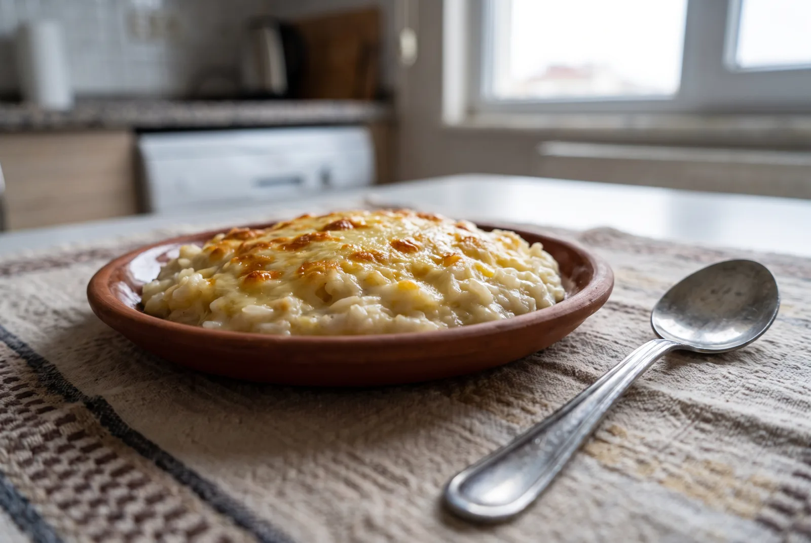 Oven-Baked Kashar Pilaf — Creamy Milk and Egg Mixture